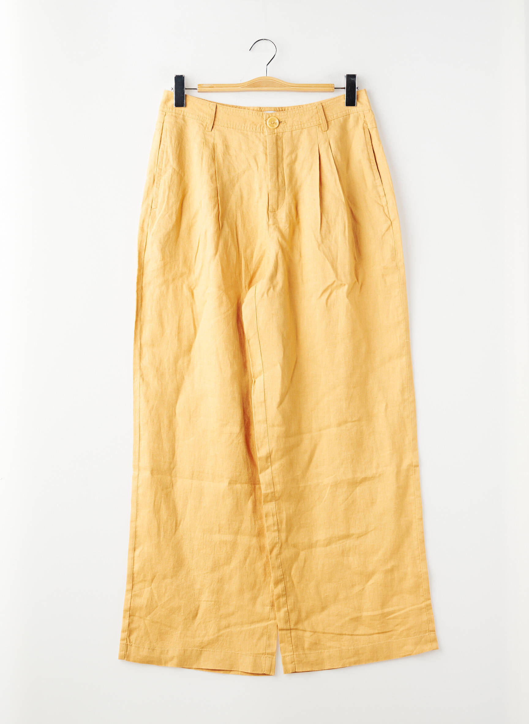 Pantalon larg portocalie MANGO femeie