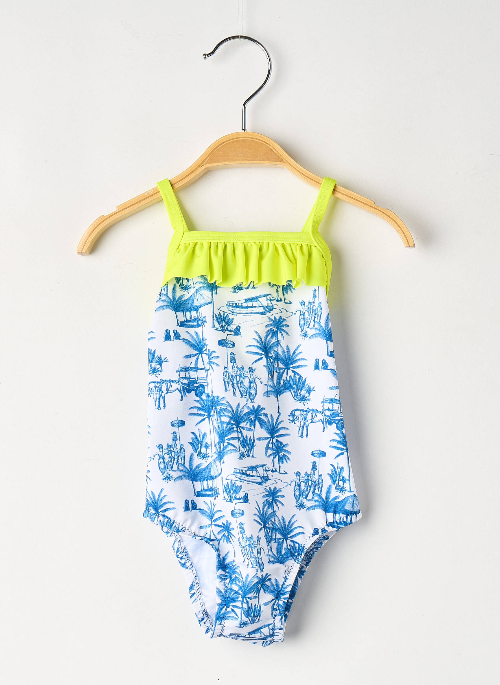 Costum de baie dintr-o singură piesă albastru GILI'S fată