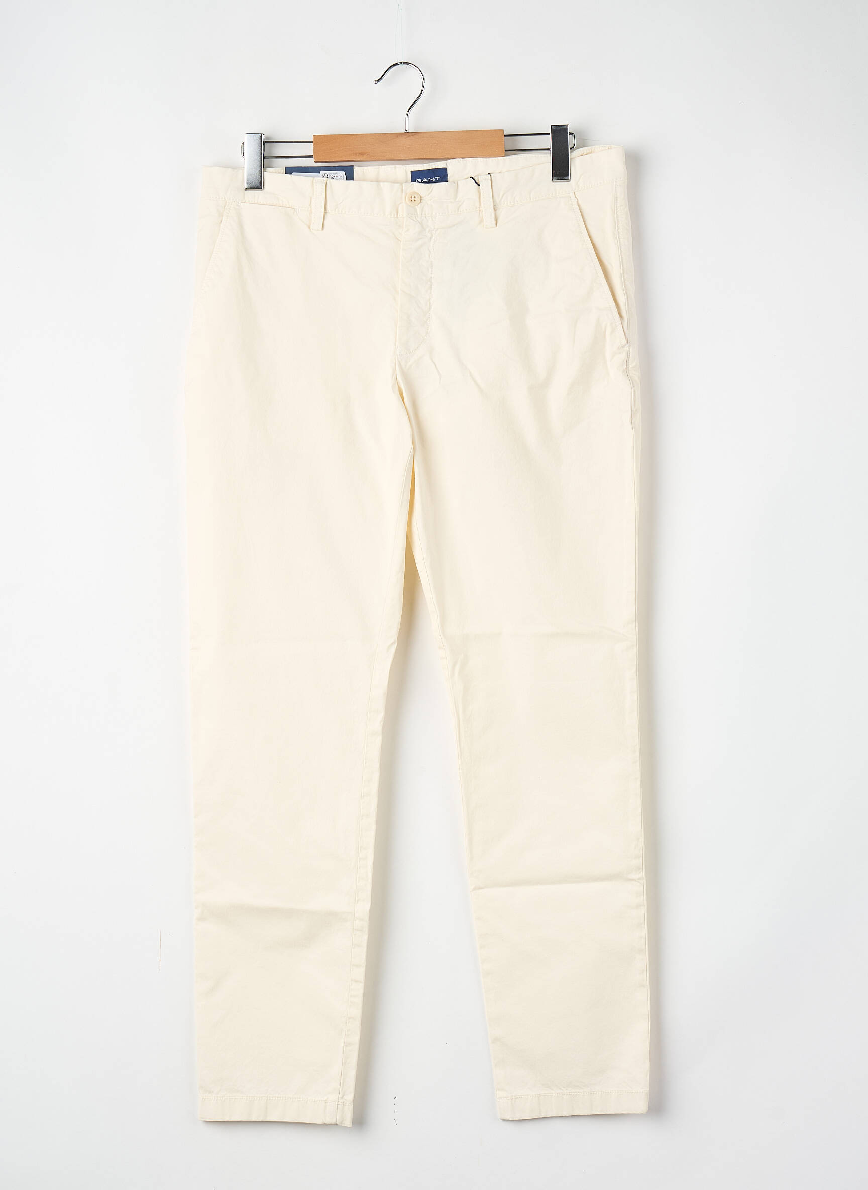 Pantalon drept alb GANT bărbat
