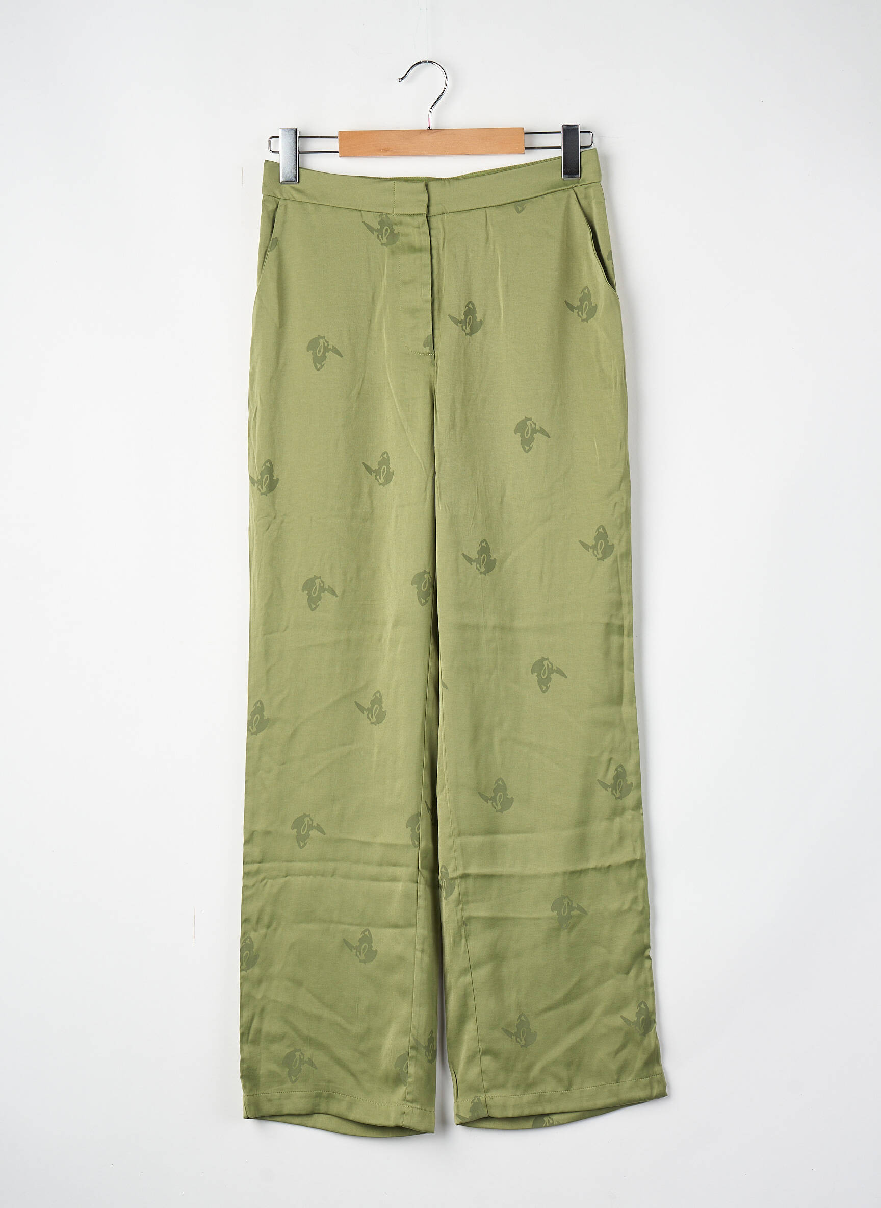Pantalon drept verde VILA femeie