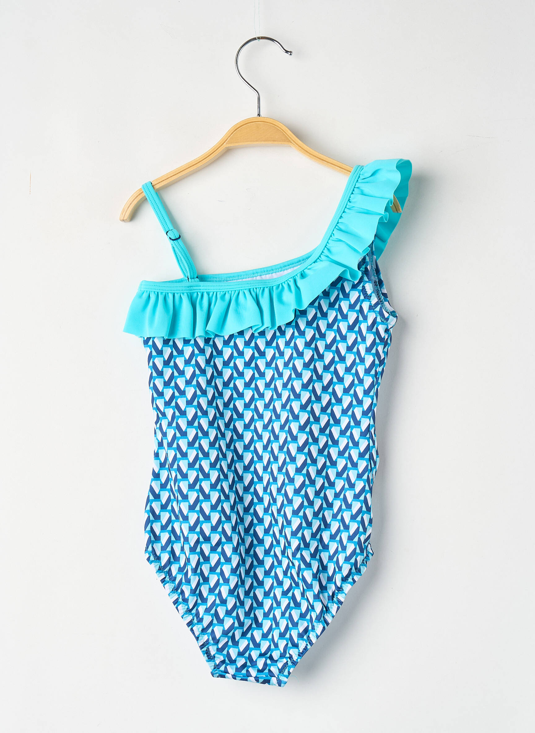 Costum de baie dintr-o singură piesă albastru GILI'S fată