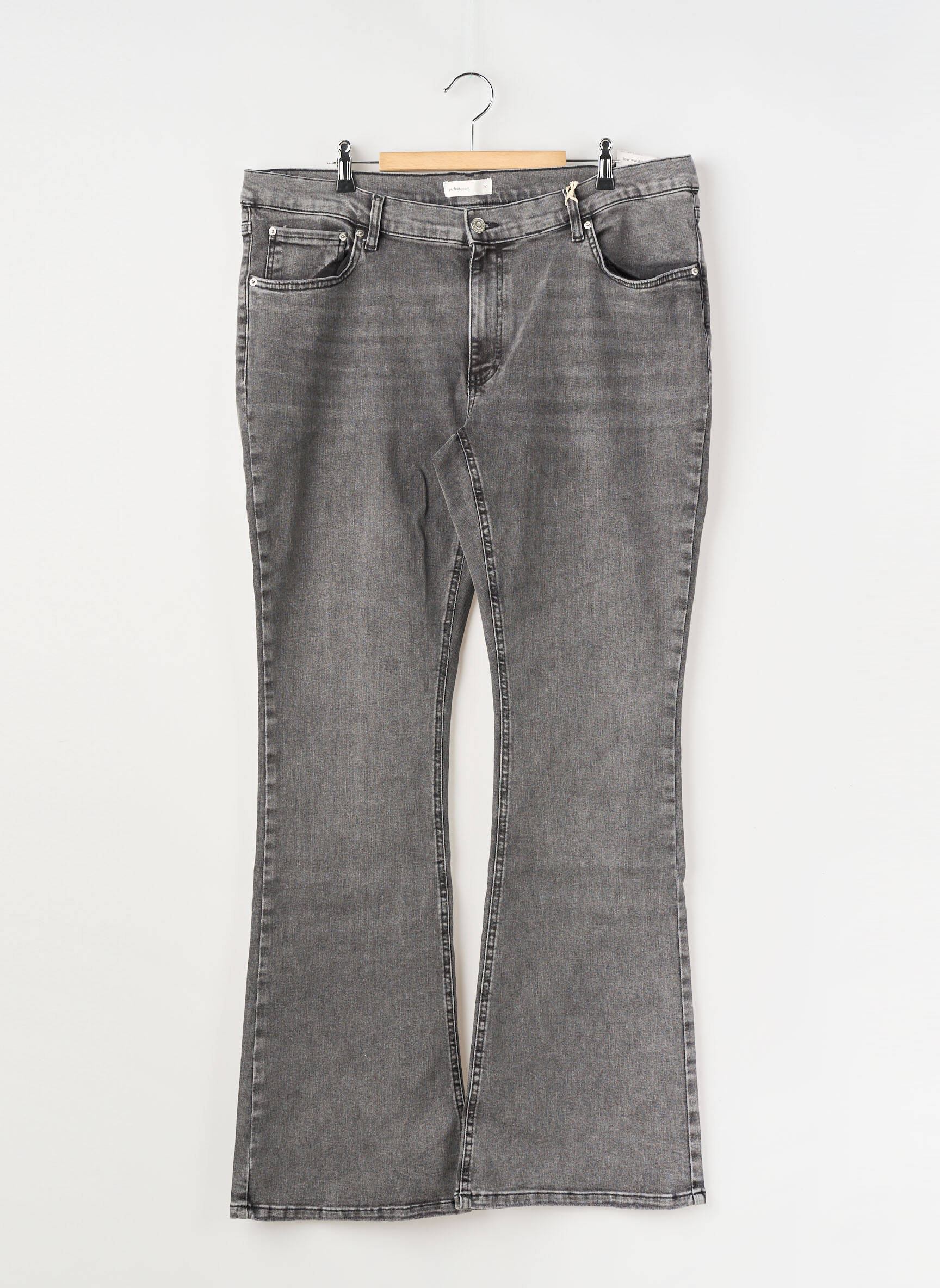 Blugi bootcut gri GINA TRICOT femeie