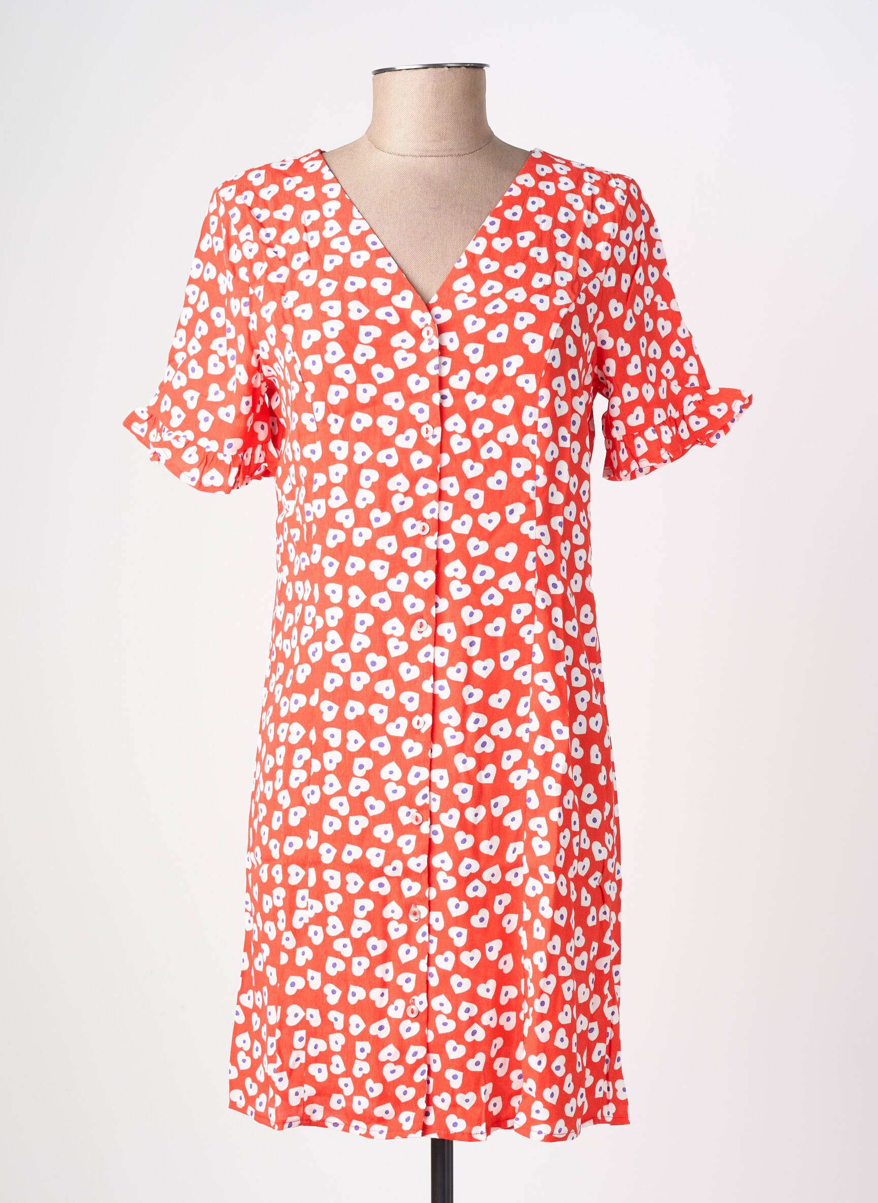 Rochie midi roșu PIECES femeie