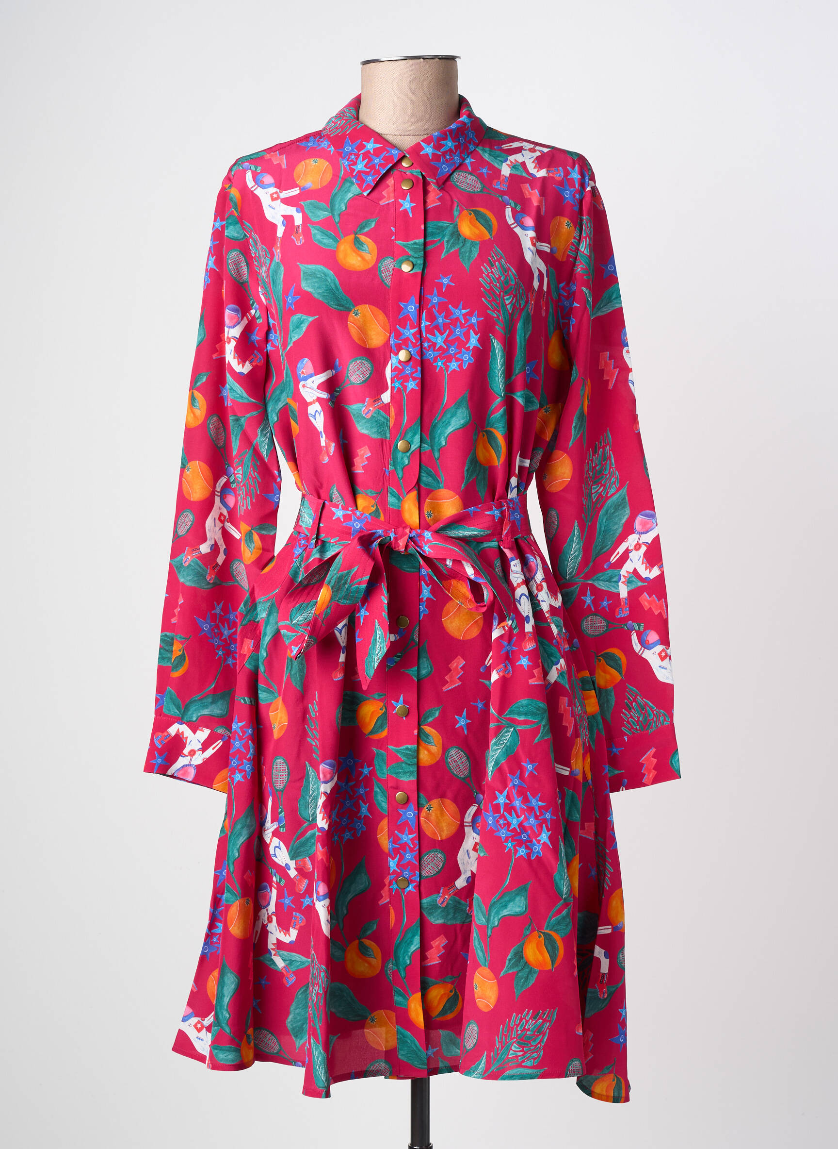 Rochie midi roz SOI PARIS femeie