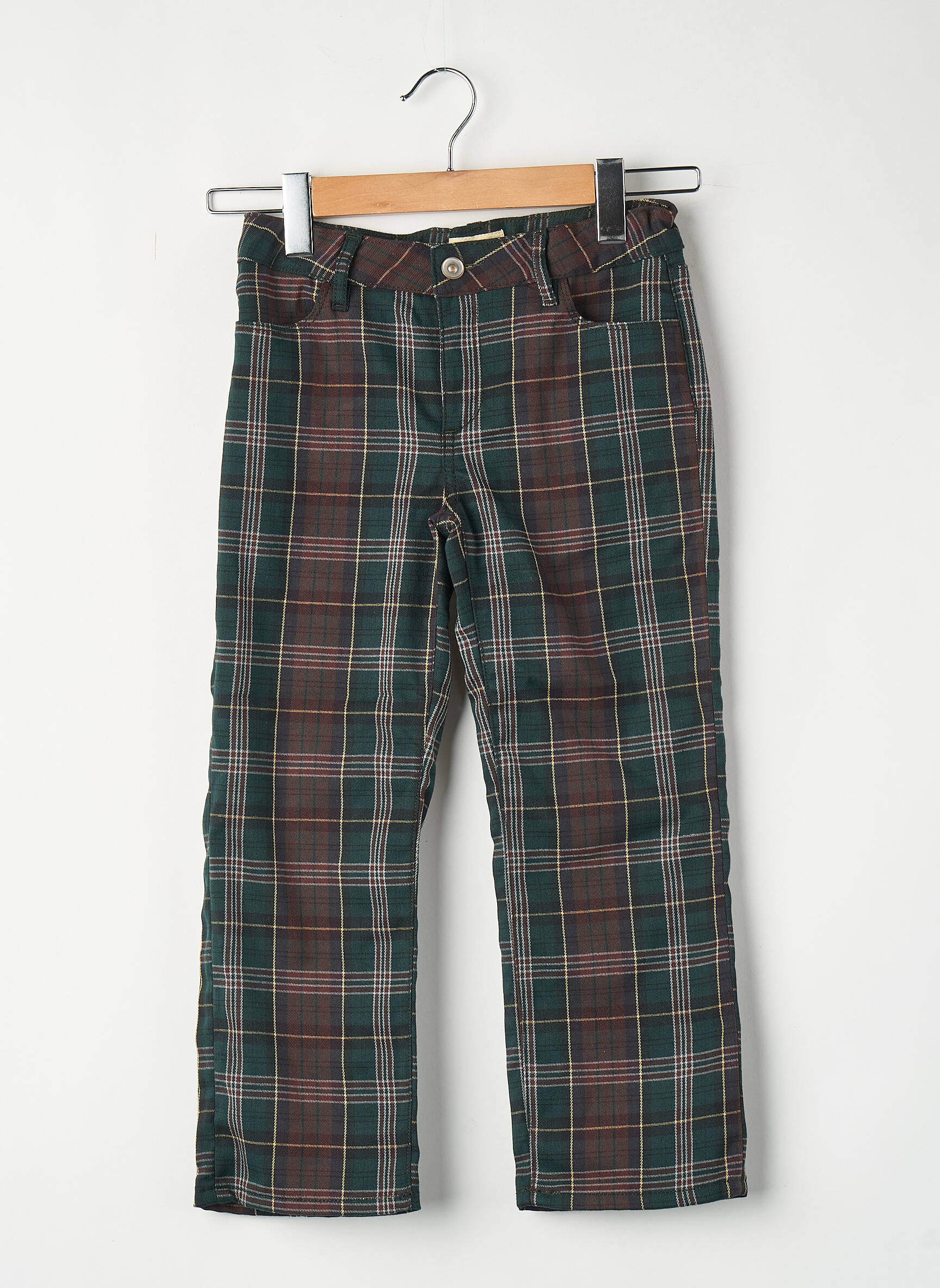 Pantalon drept verde BELLEROSE fată