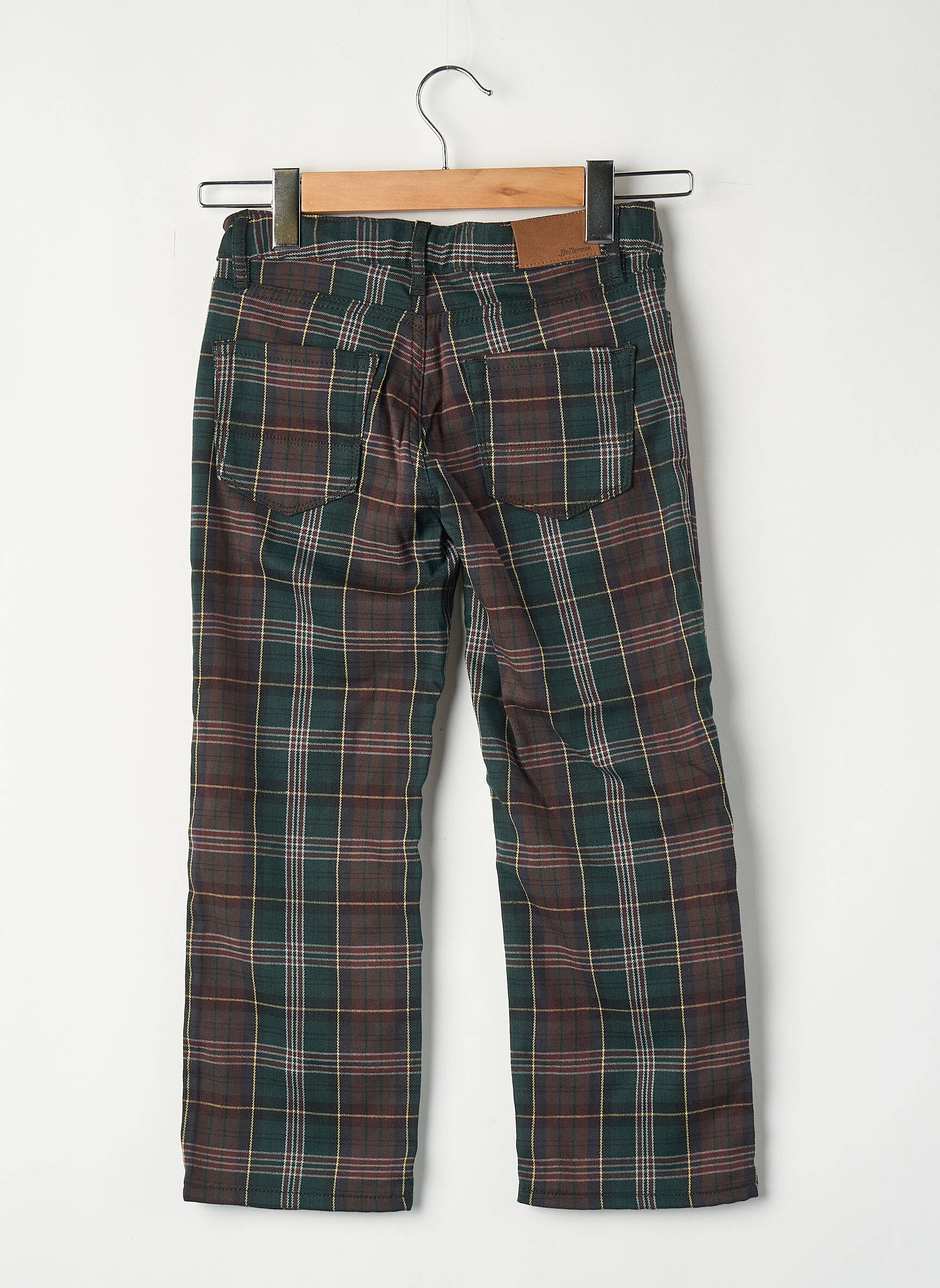 Pantalon drept verde BELLEROSE fată