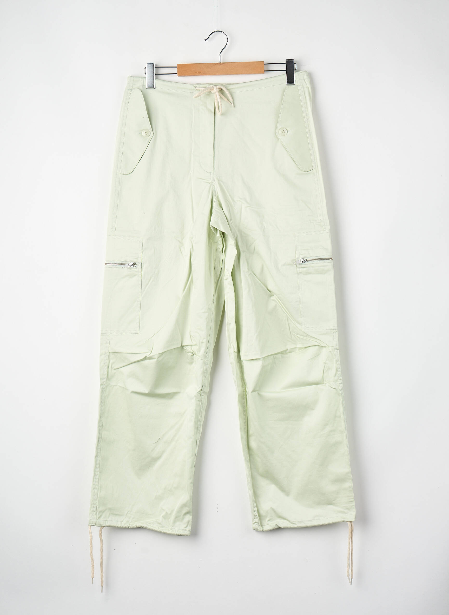 Pantalon larg verde SAMSOE & SAMSOE femeie