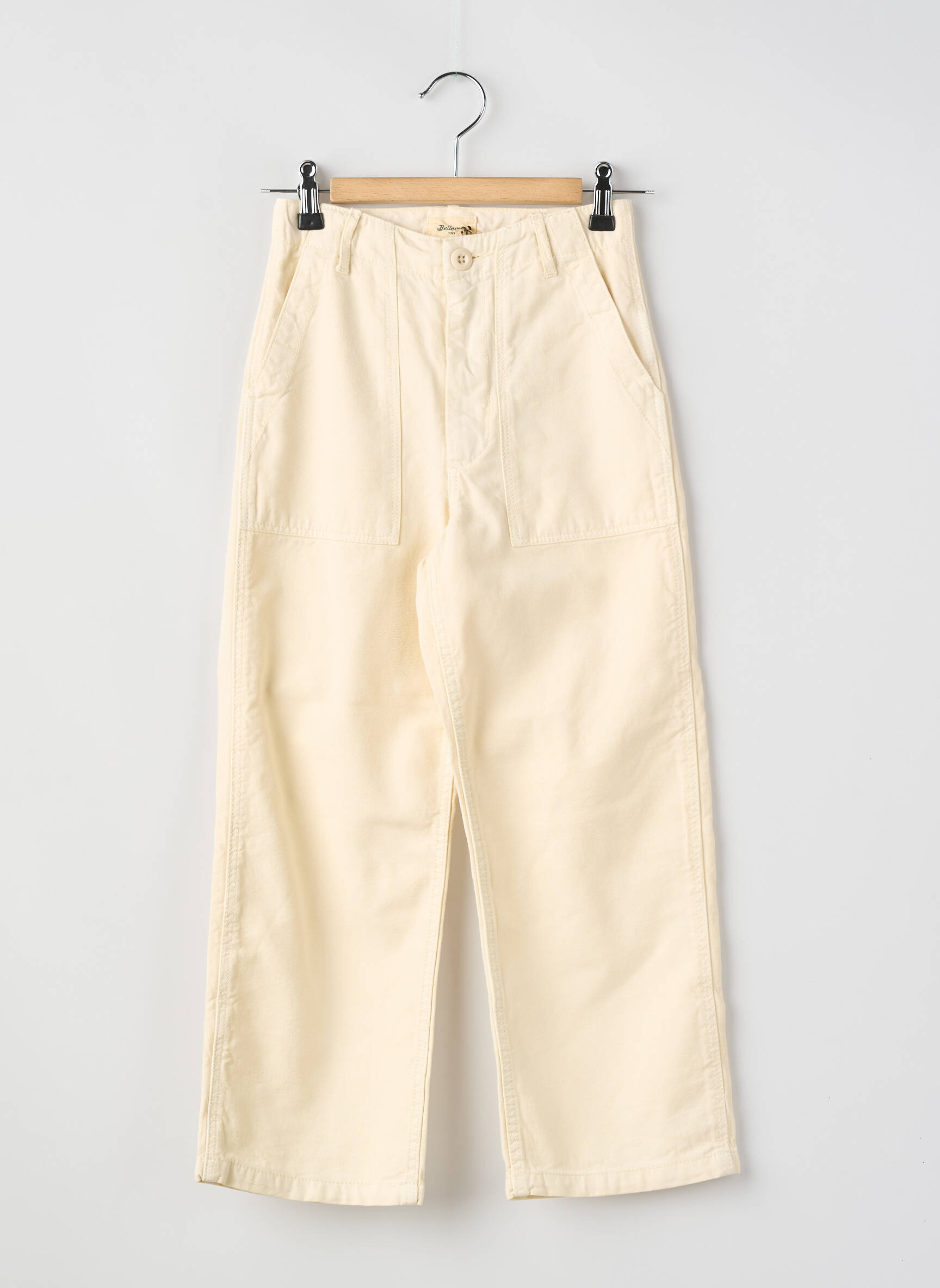 Pantalon drept alb BELLEROSE fată