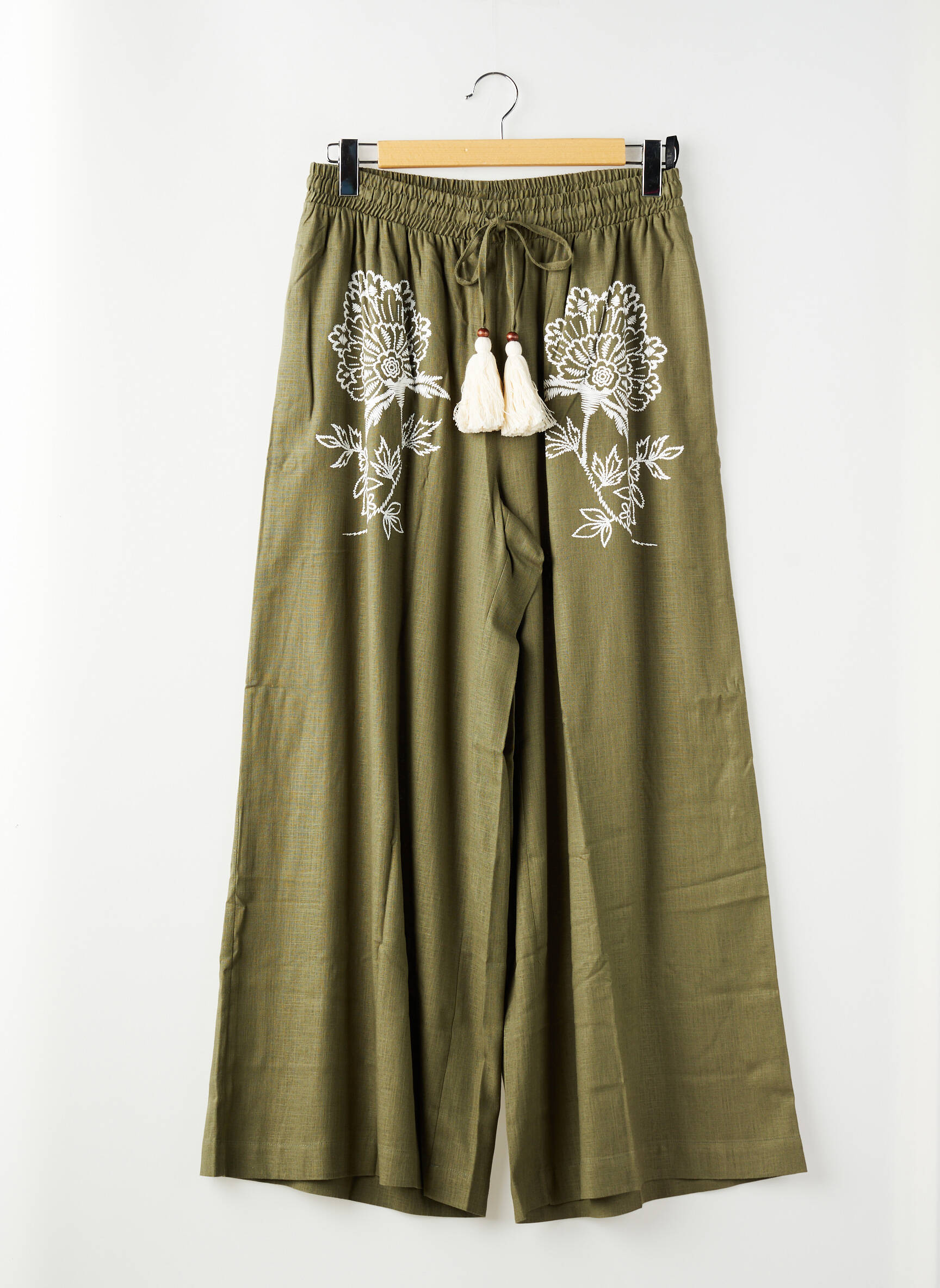 Pantalon larg kaki MAT FASHION femeie