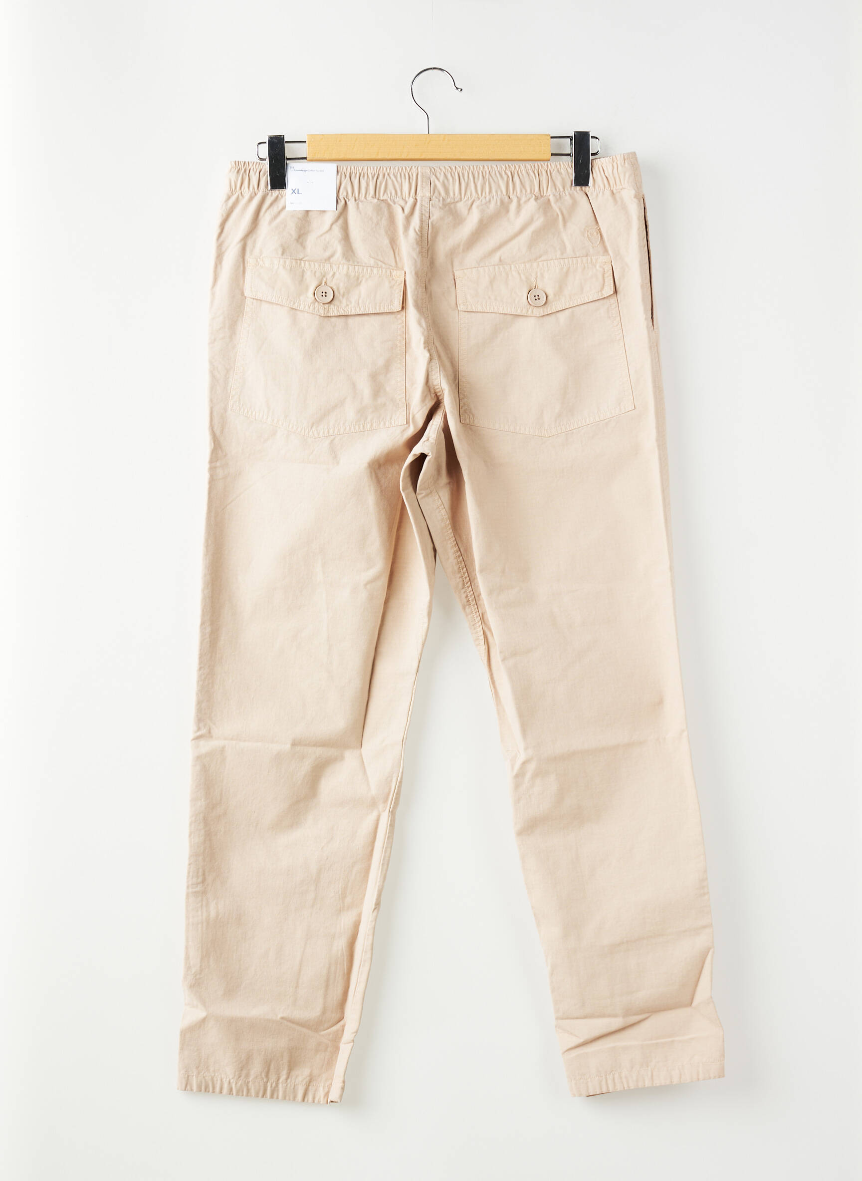 Pantalon drept bej KNOWLEDGE COTTON APPAREL bărbat