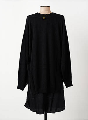 Rochie scurtă guler în v negru TWINSET femeie
