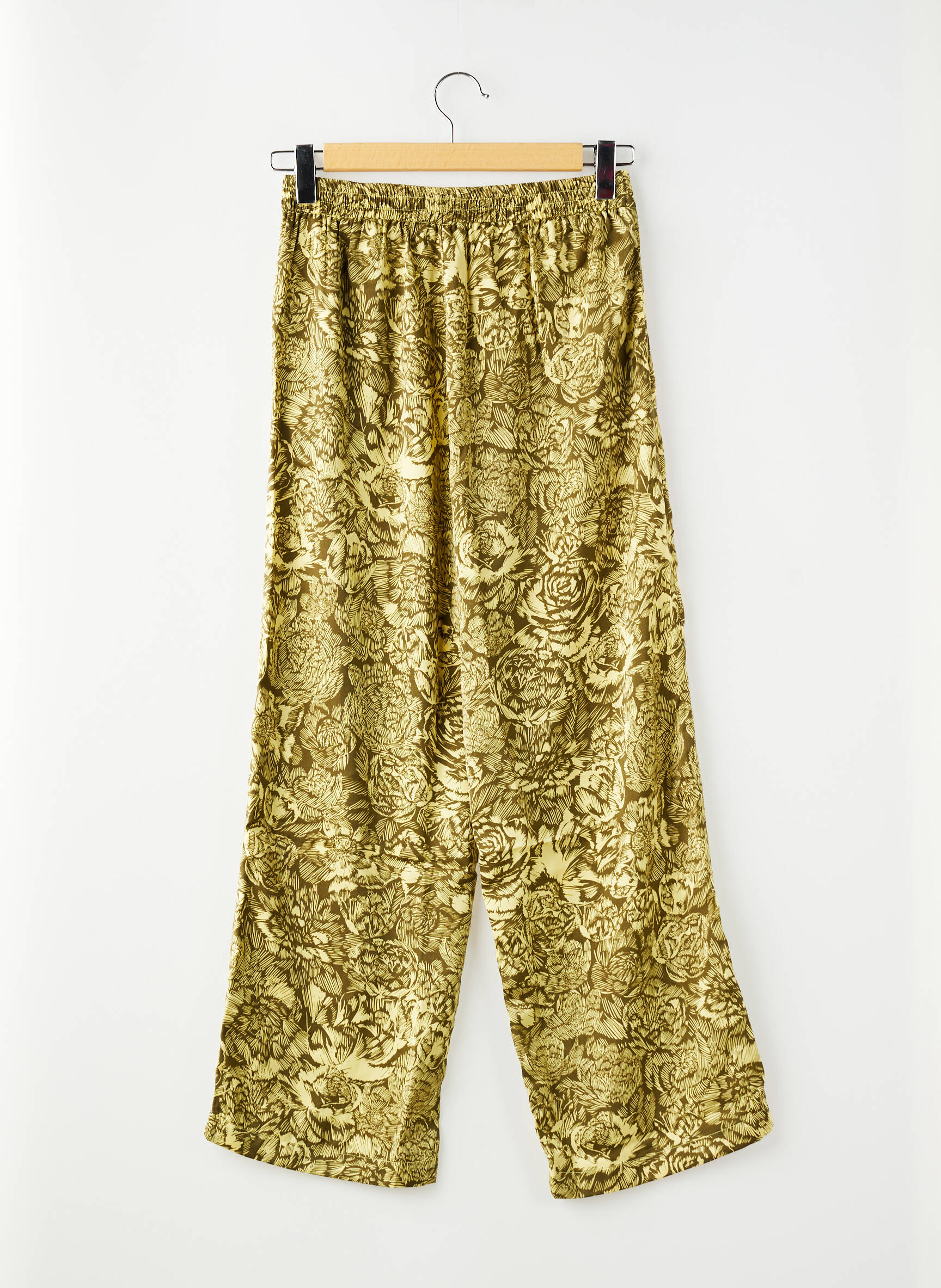 Pantalon larg galben MSCH COPENHAGEN femeie