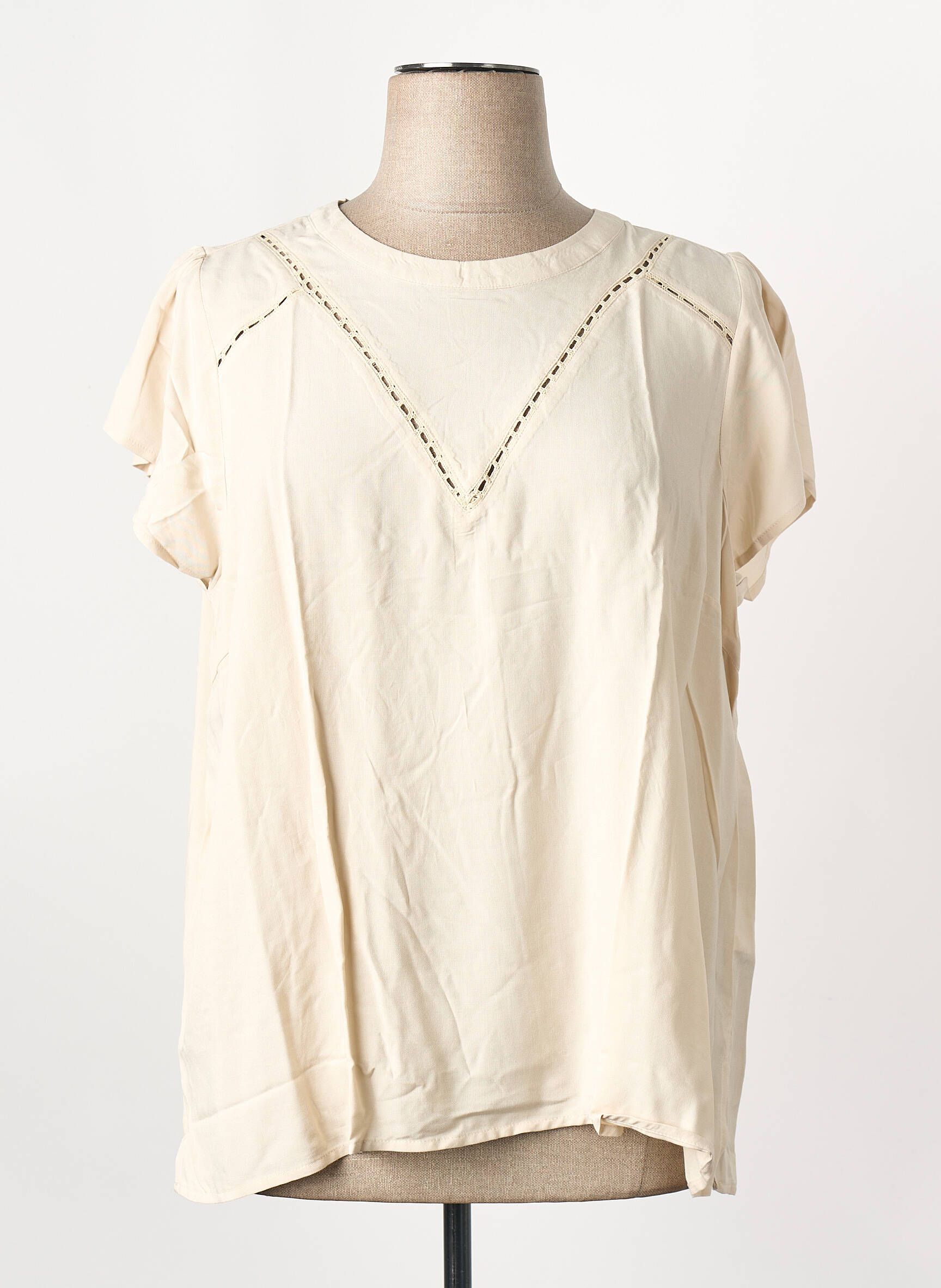Tricou bej EVOKED VILA femeie