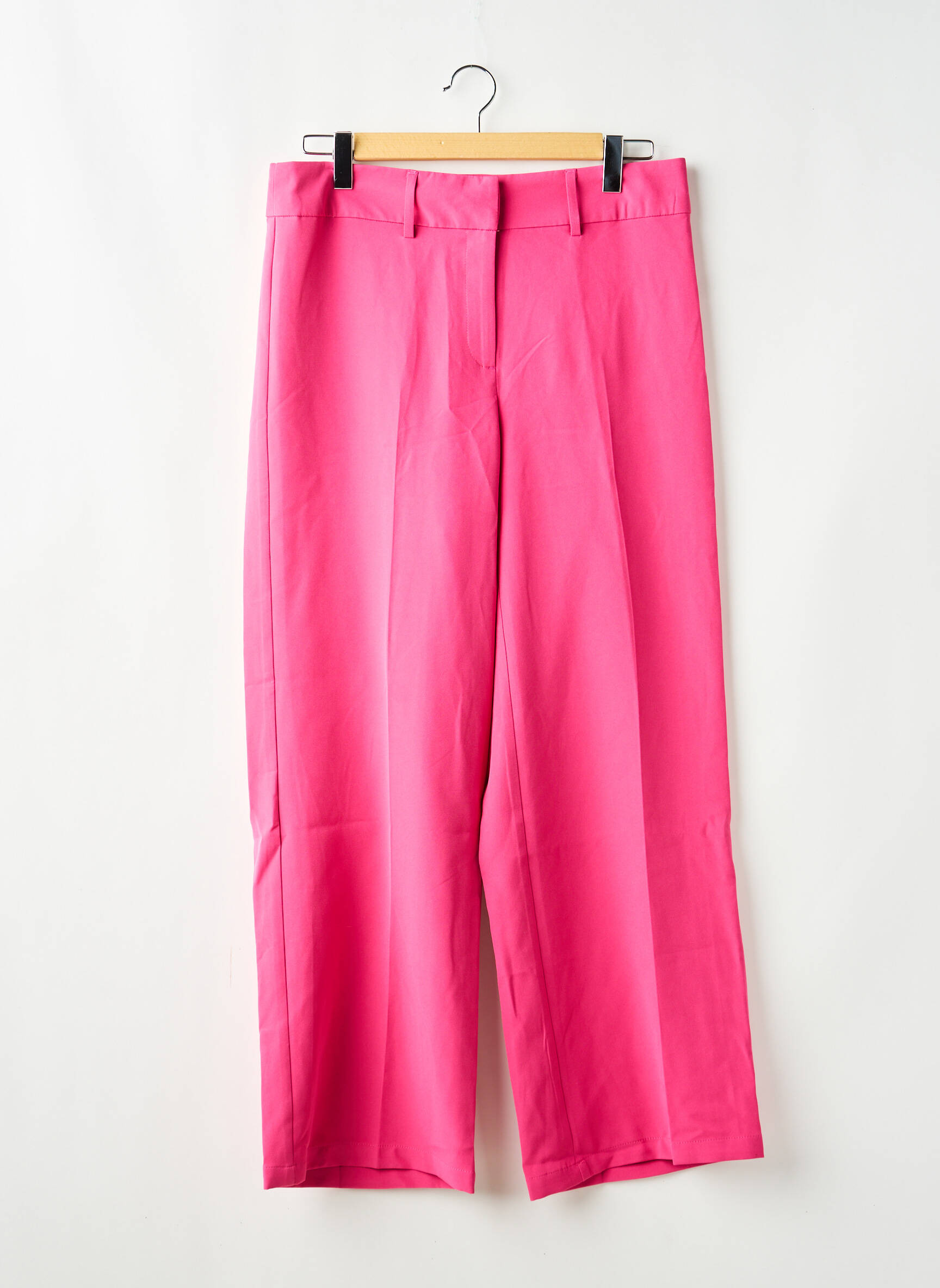 Pantalon larg roz EVOKED VILA femeie