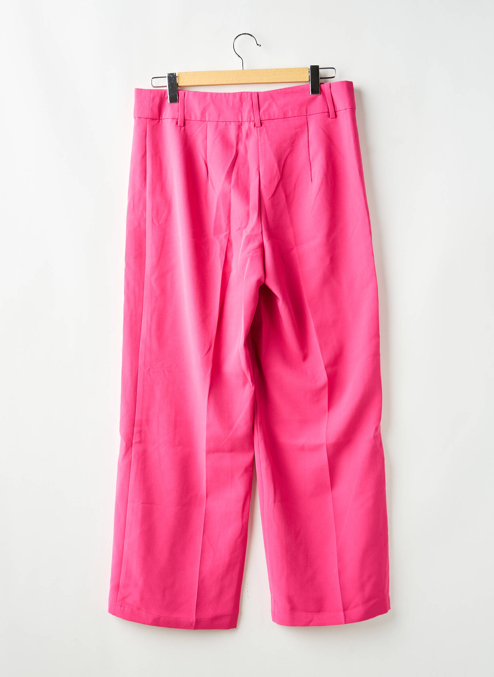 Pantalon larg roz EVOKED VILA femeie