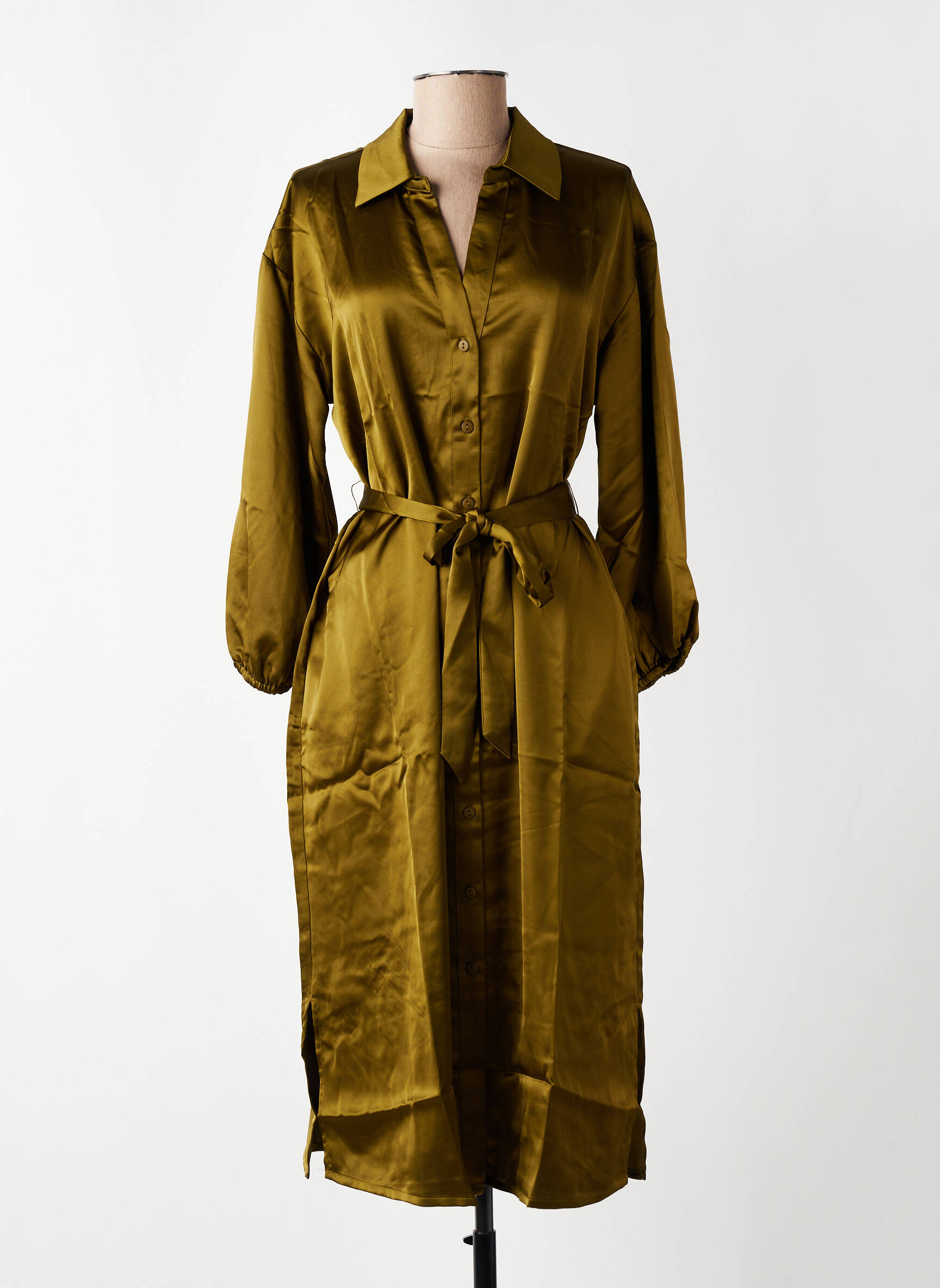 Rochie midi verde MSCH COPENHAGEN femeie