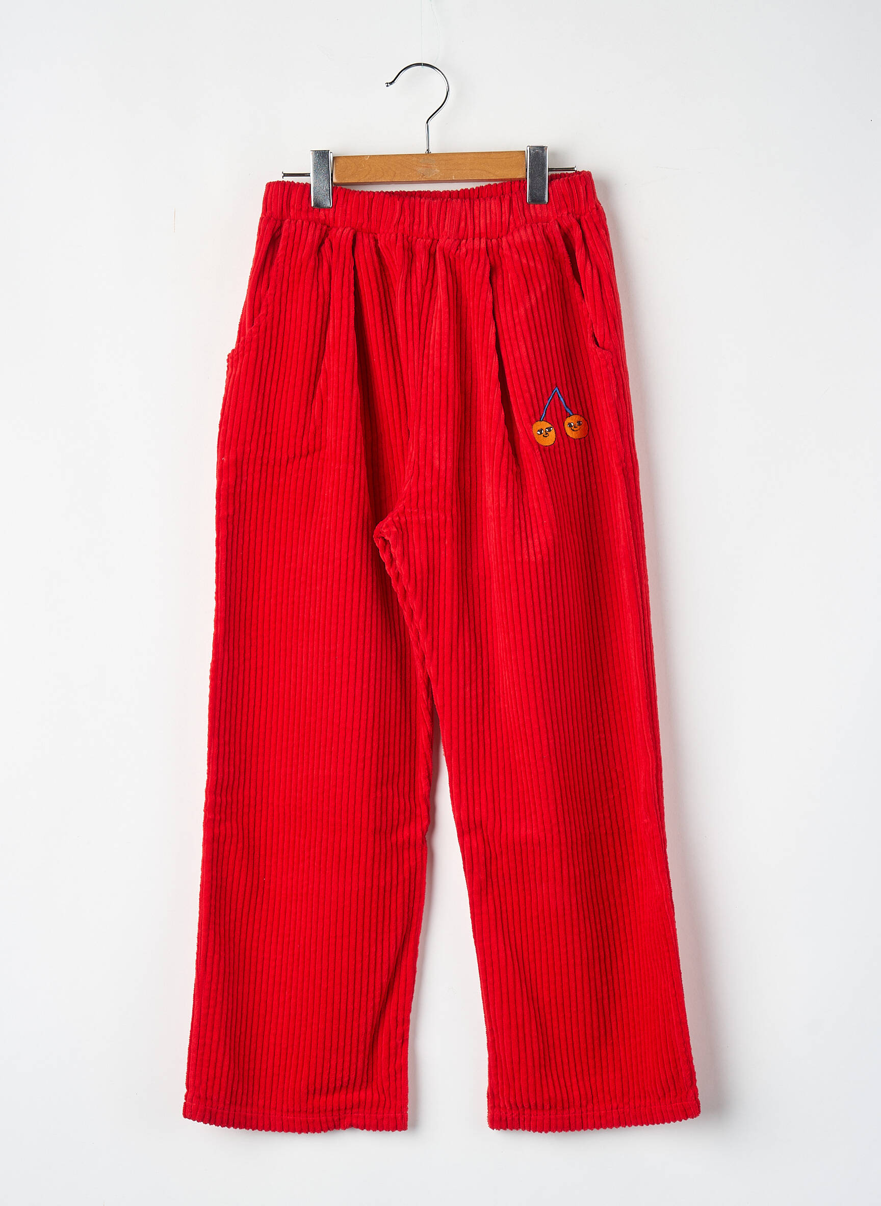 Pantalon drept roșu THE CAMPAMENTO fată