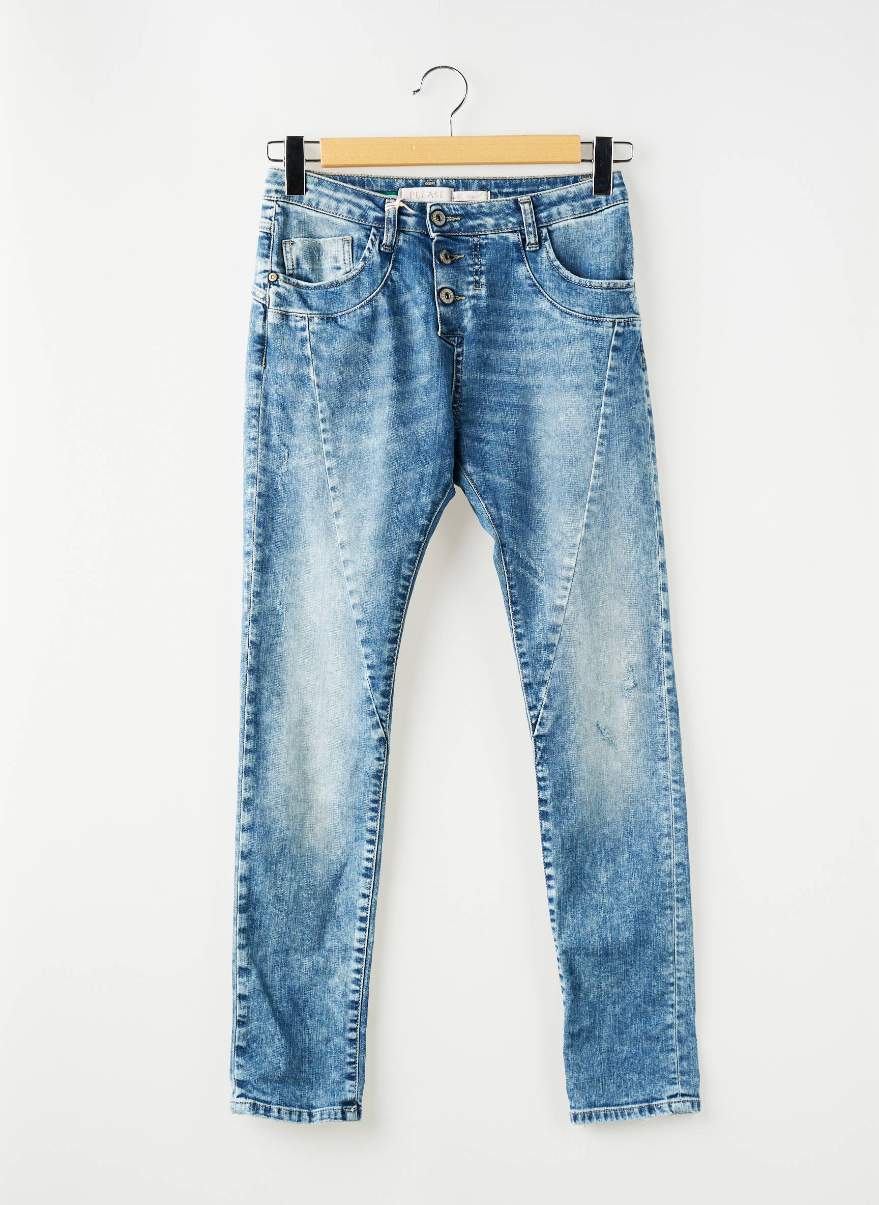 Blugi skinny albastru PLEASE femeie