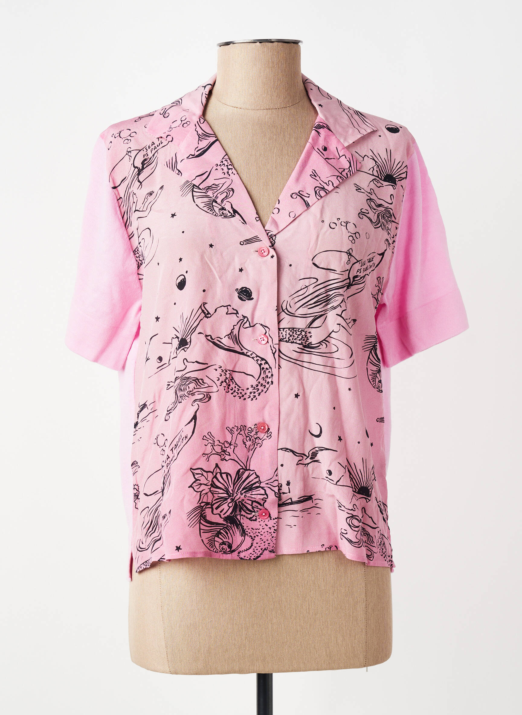 Cămașă cu mâneci scurte roz PAUL SMITH femeie