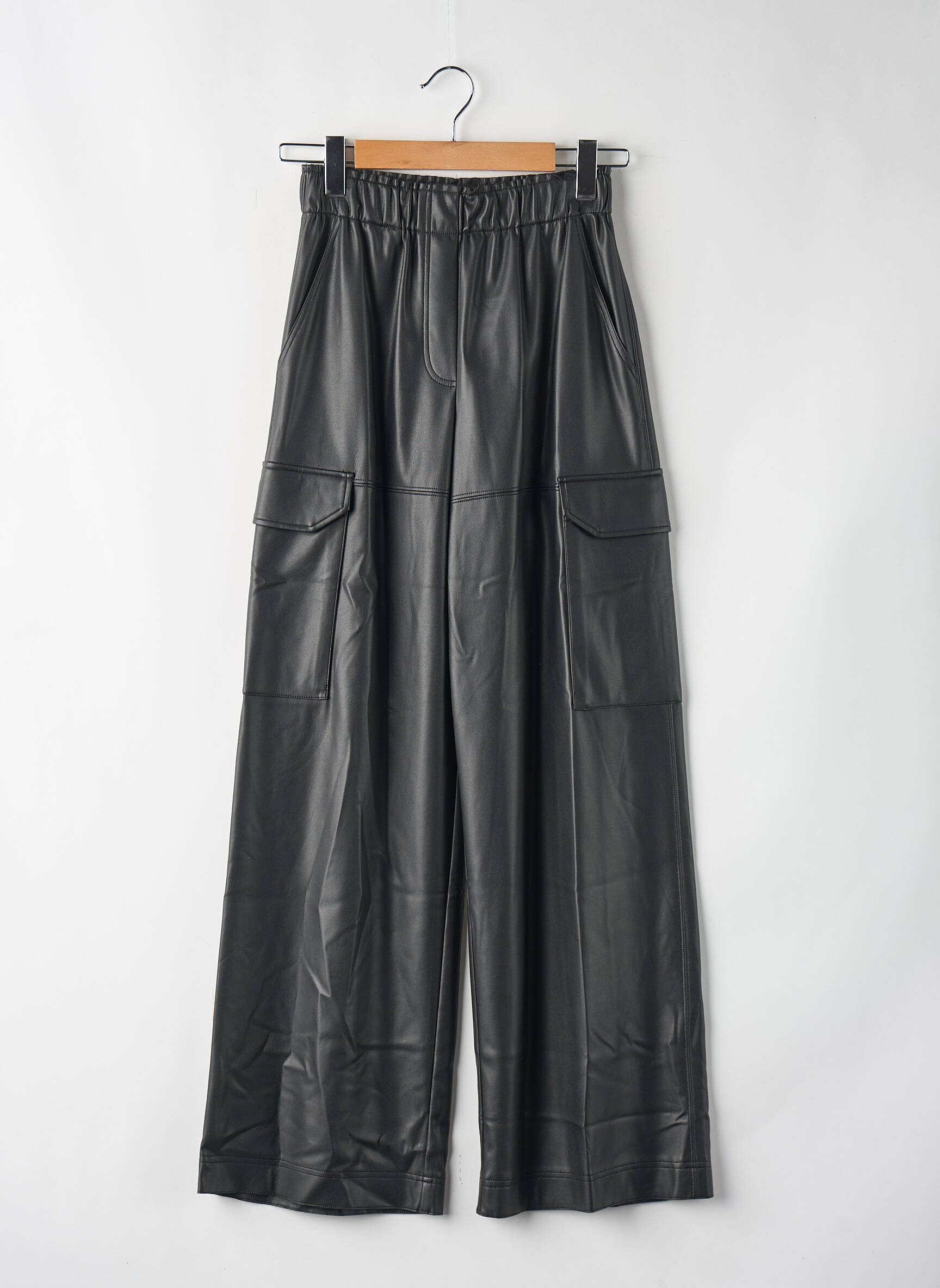 Pantalon larg negru MAX&CO. femeie