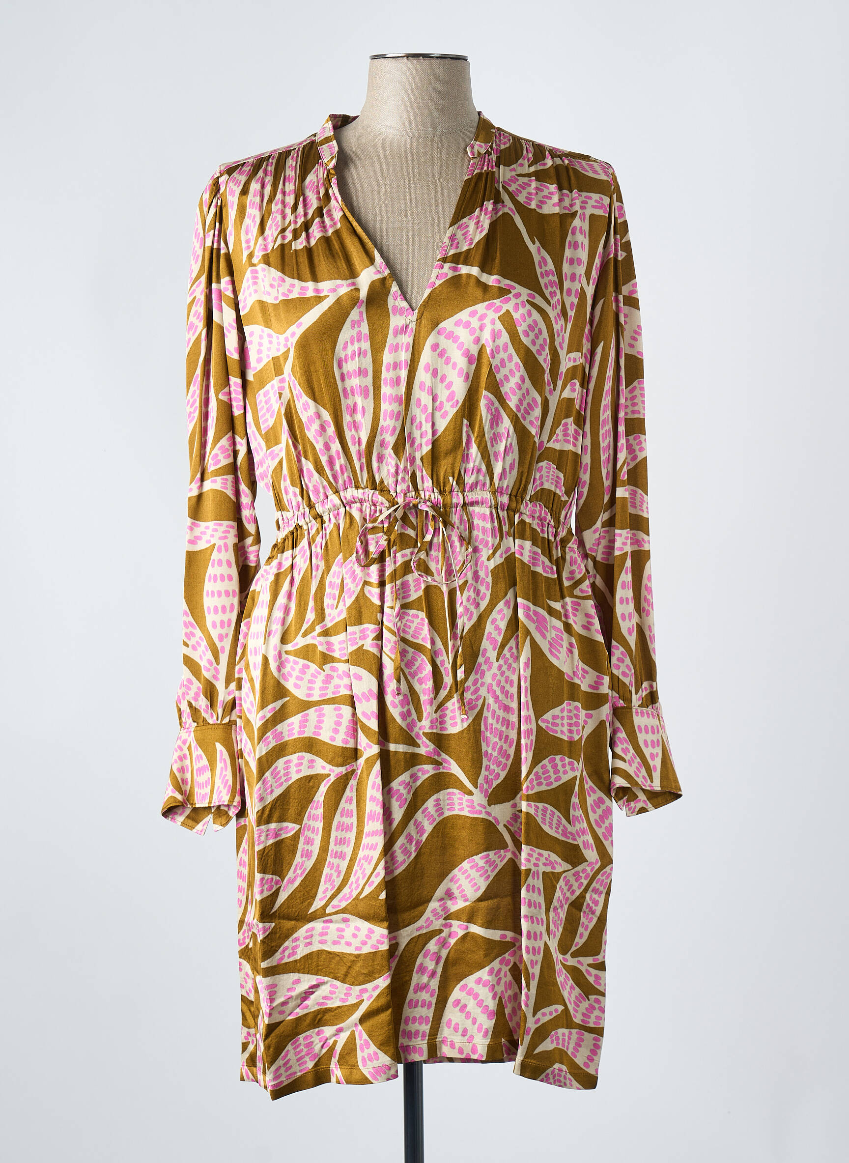 Rochie scurtă maro HARTFORD femeie