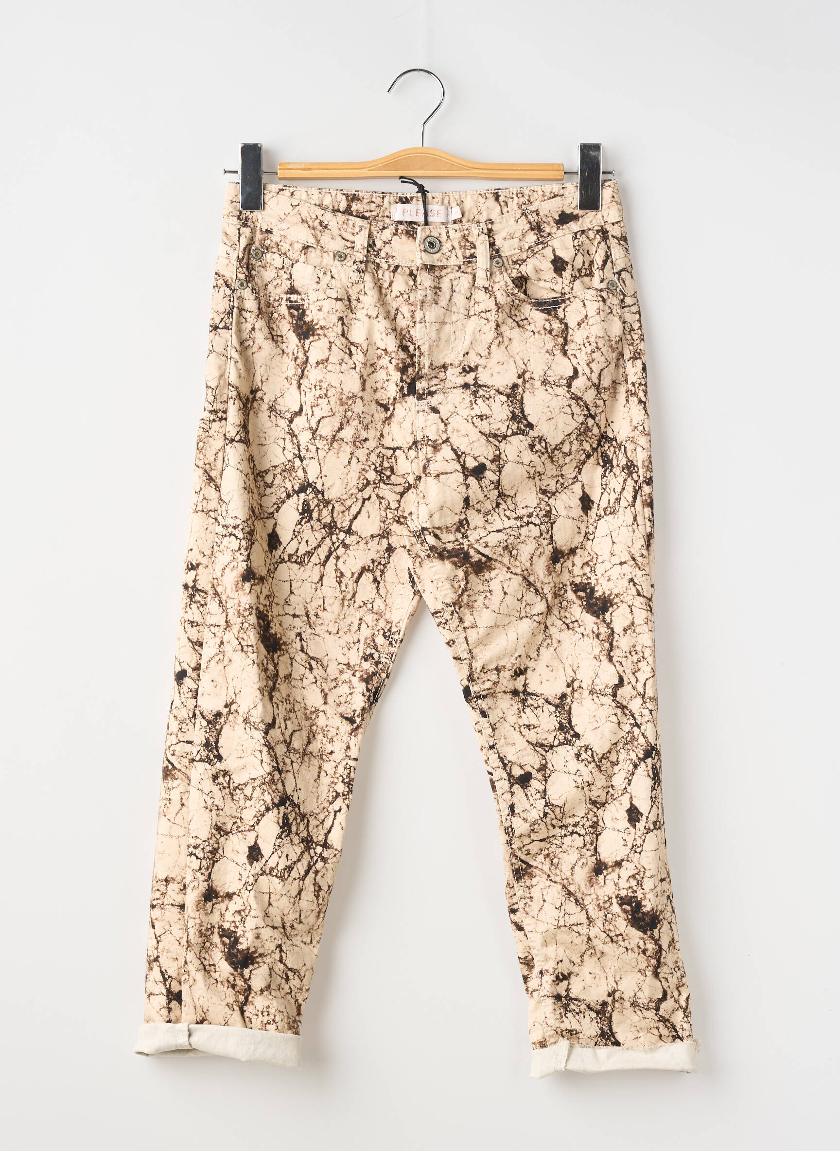 Pantalon drept bej PLEASE femeie