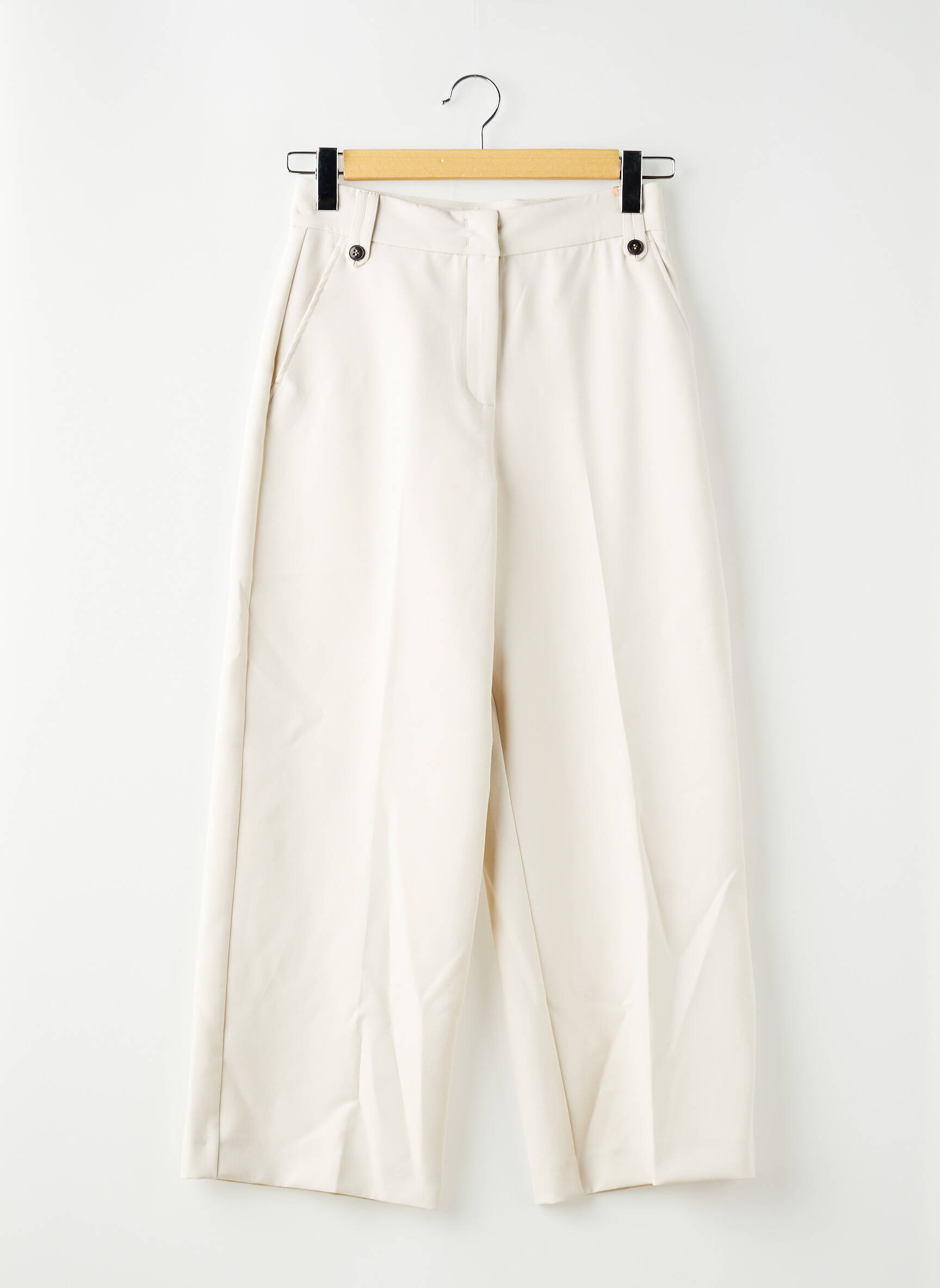 Pantalon drept alb MAX&CO. femeie