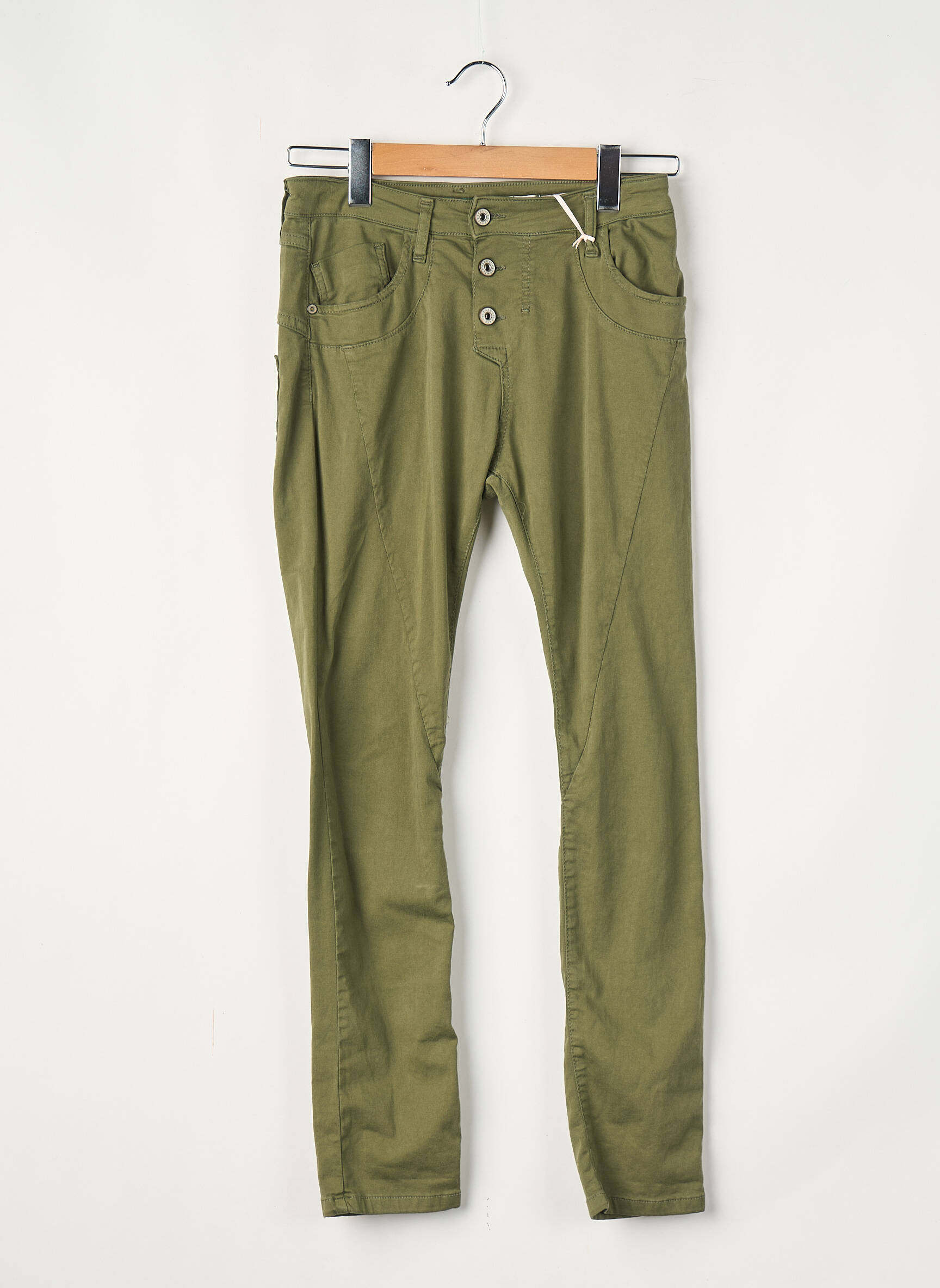 Pantalon slim kaki PLEASE femeie