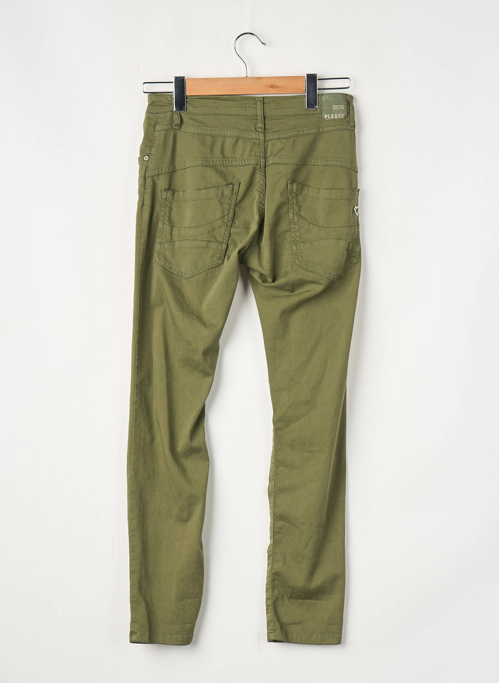 Pantalon slim kaki PLEASE femeie
