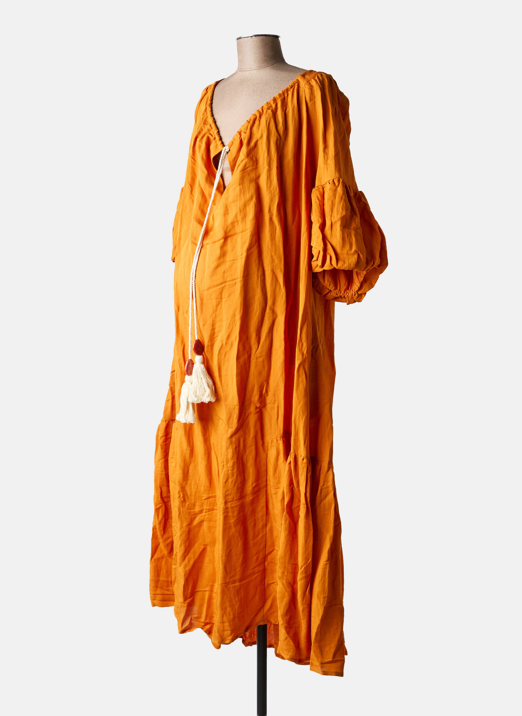 Rochie lungă portocalie MAT FASHION femeie