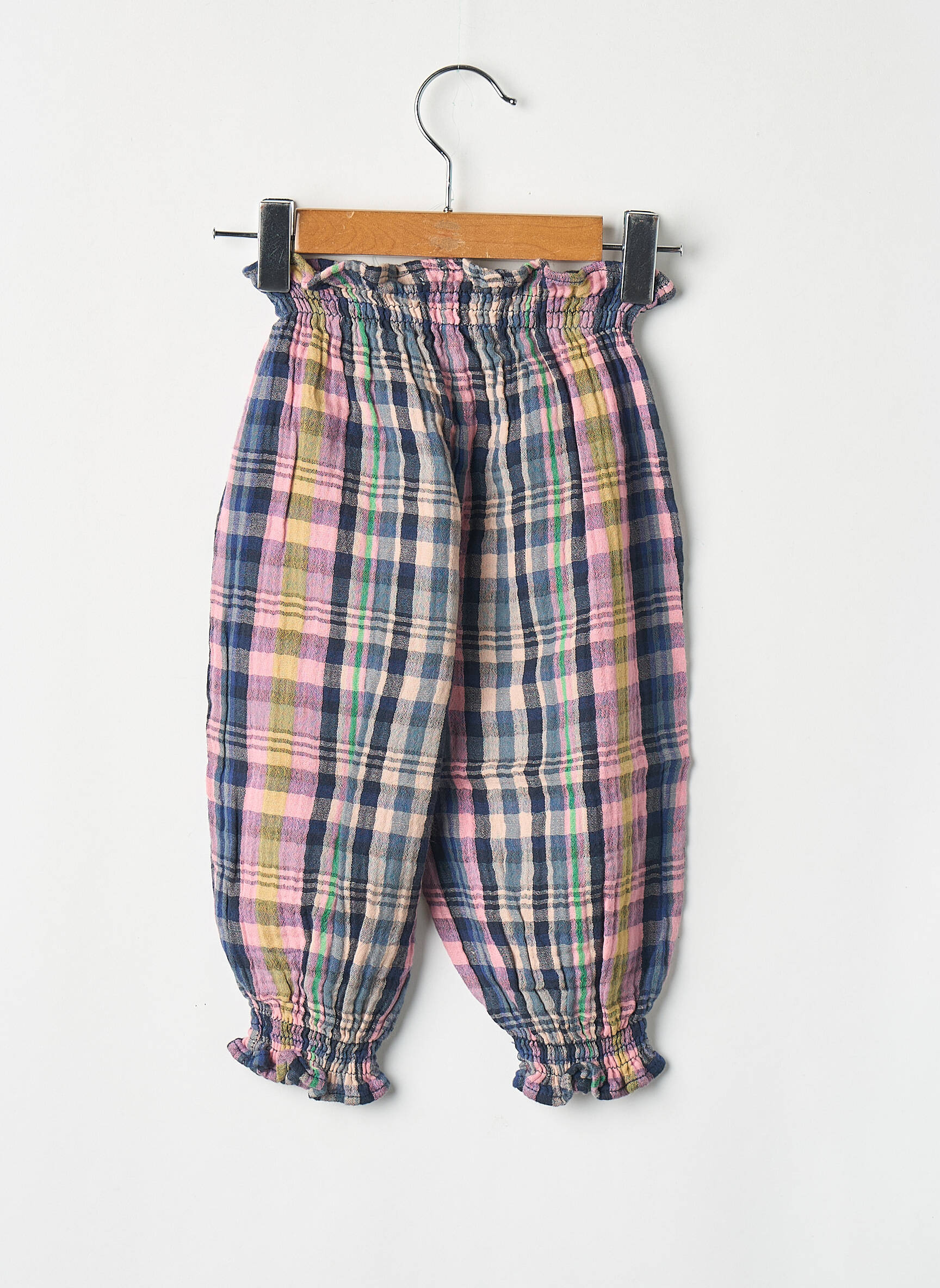 Pantalon larg multicolor THE NEW SOCIETY fată