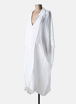 Rochie midi guler în v alb MAT FASHION femeie