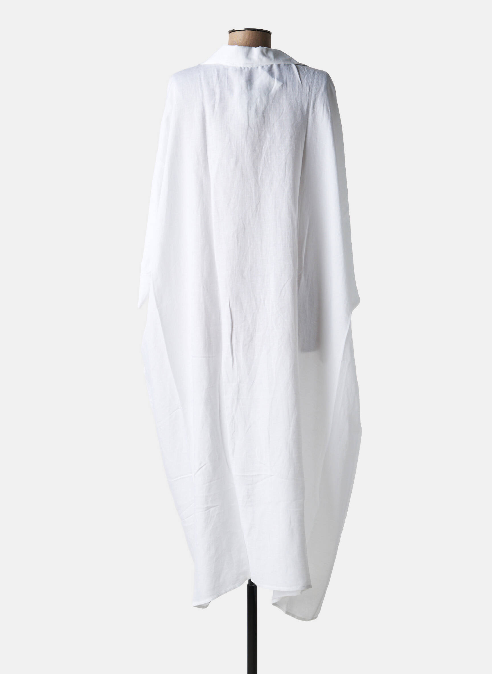 Rochie midi guler în v alb MAT FASHION femeie