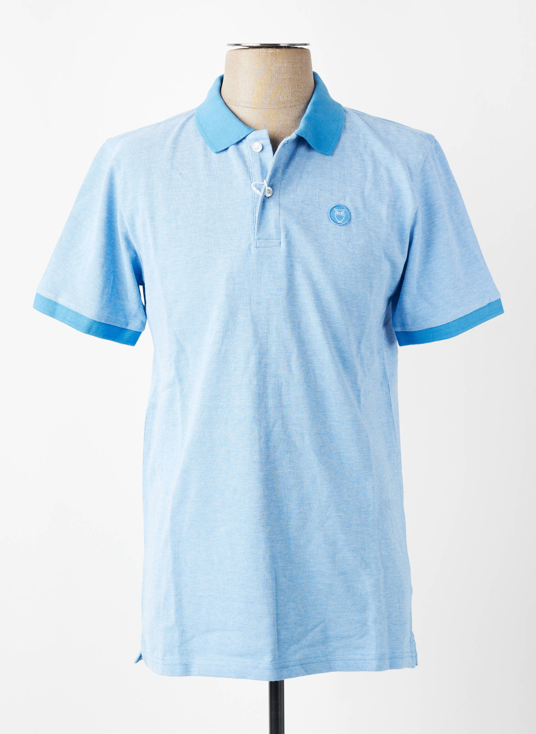 Polo albastru KNOWLEDGE COTTON APPAREL bărbat