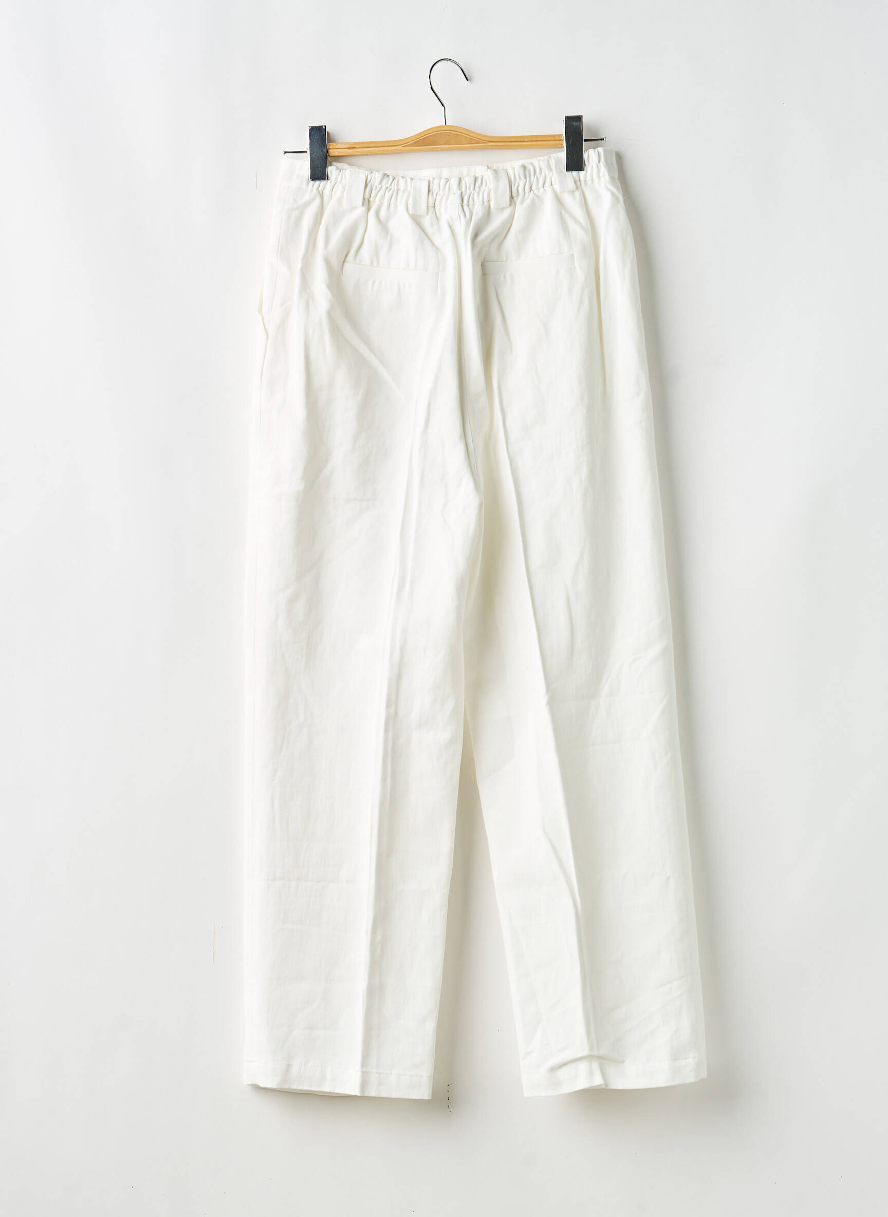 Pantalon drept alb THE NEW SOCIETY femeie