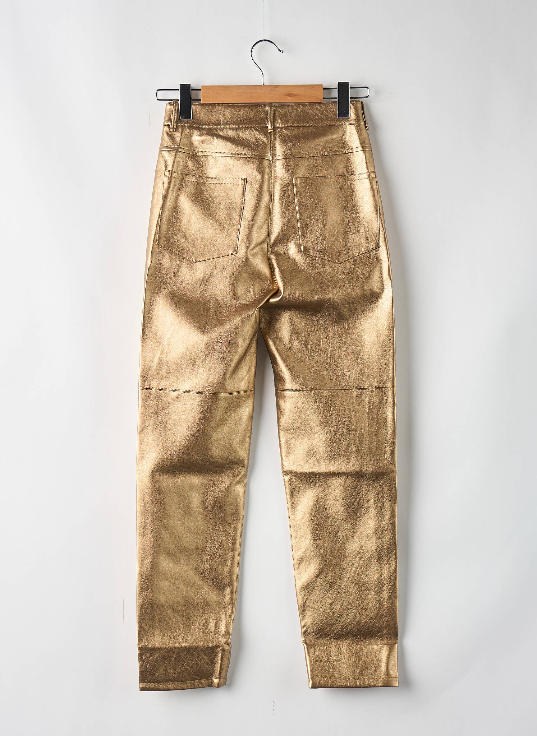 Pantalon drept auriu THE LABEL EDITION femeie
