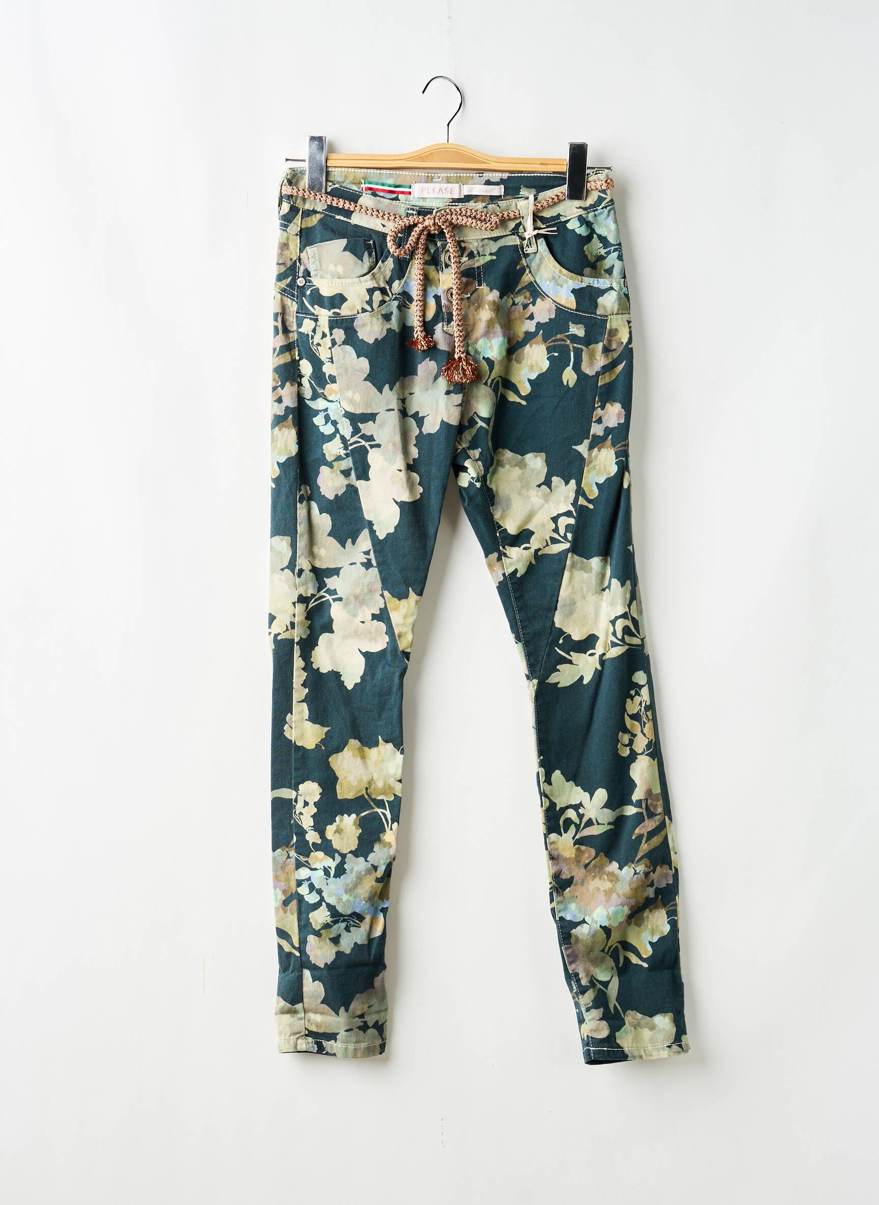 Pantalon slim alb PLEASE femeie