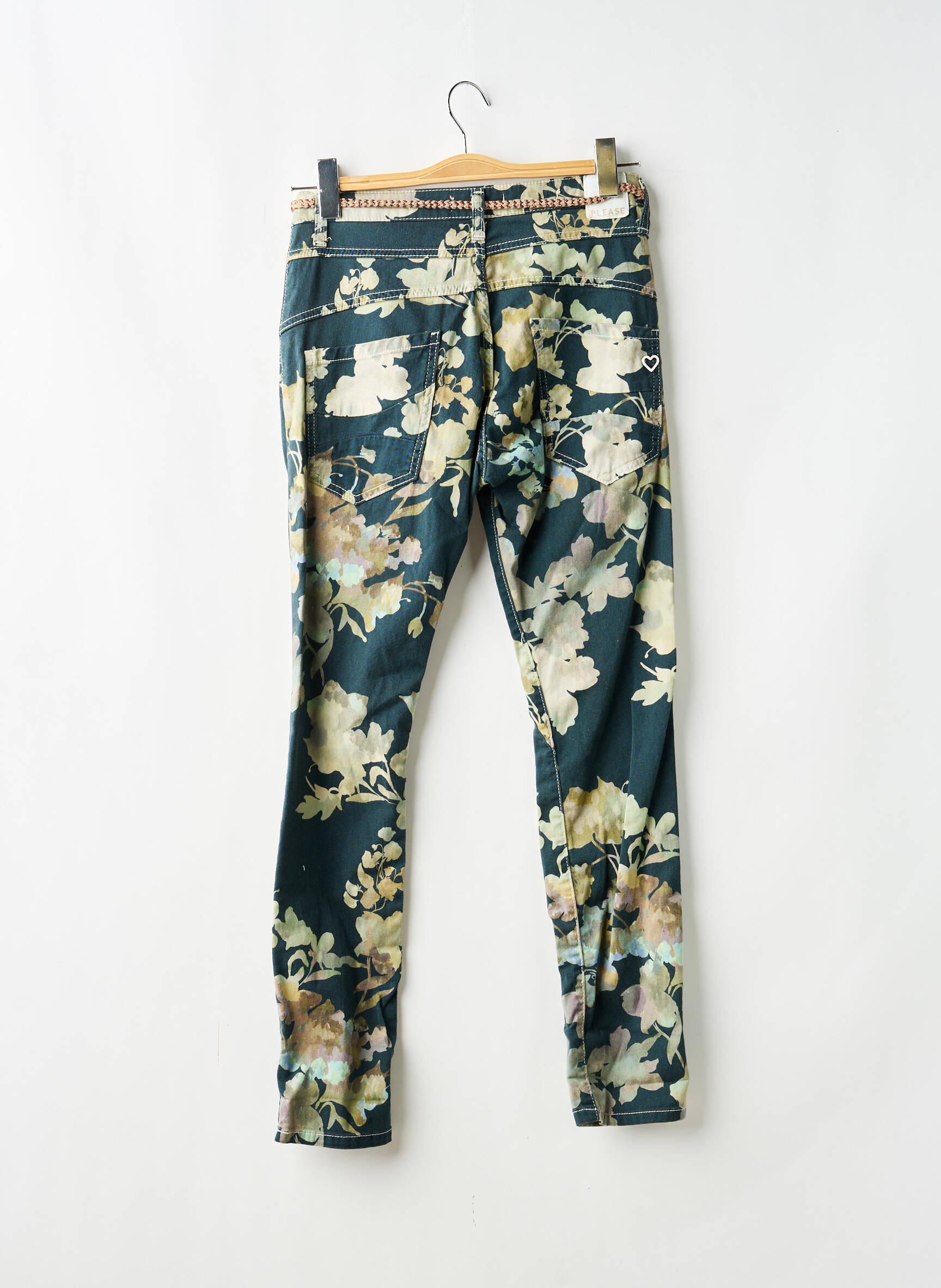 Pantalon slim alb PLEASE femeie