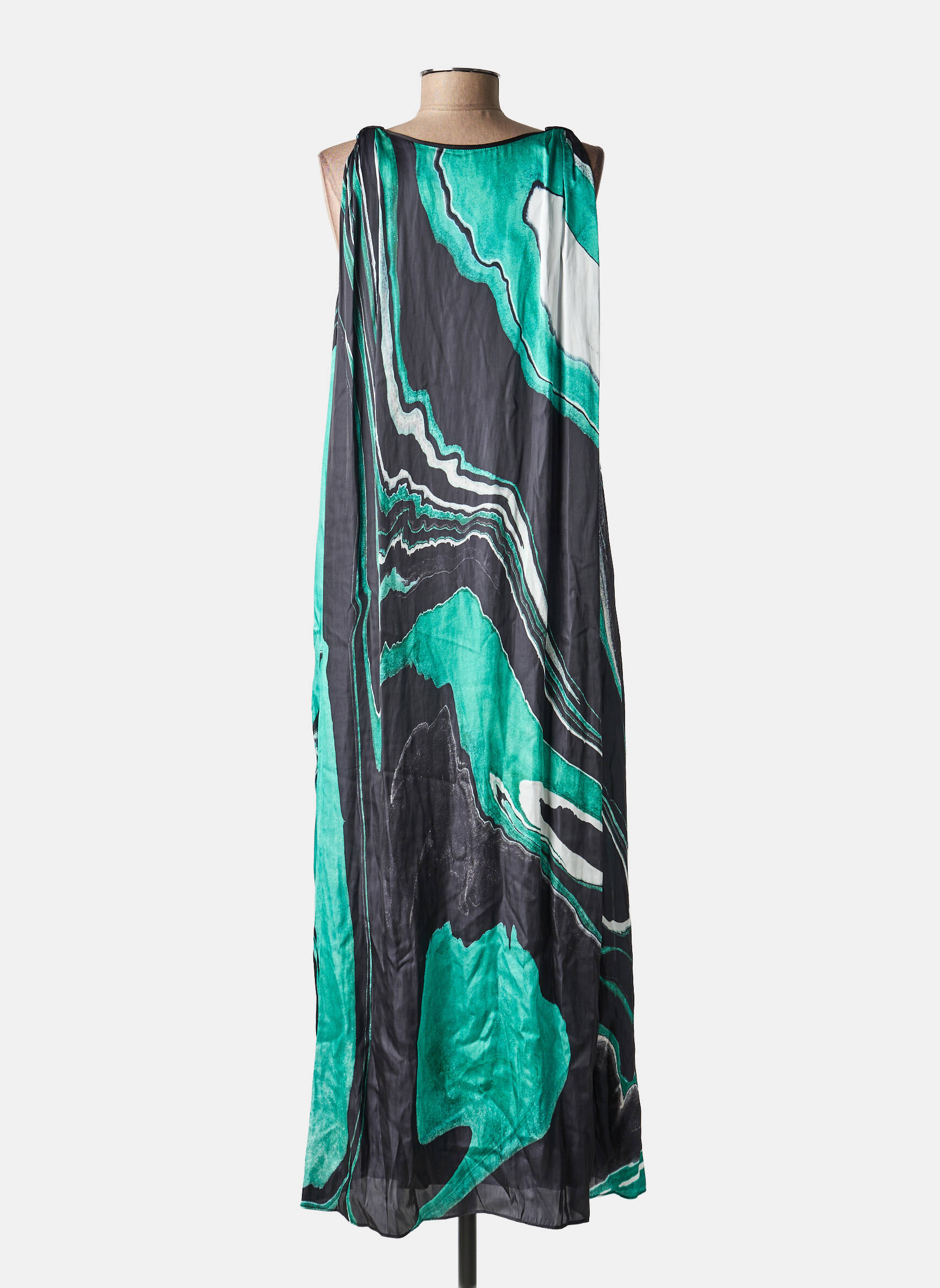 Rochie lungă guler în v verde THE KOOPLES femeie
