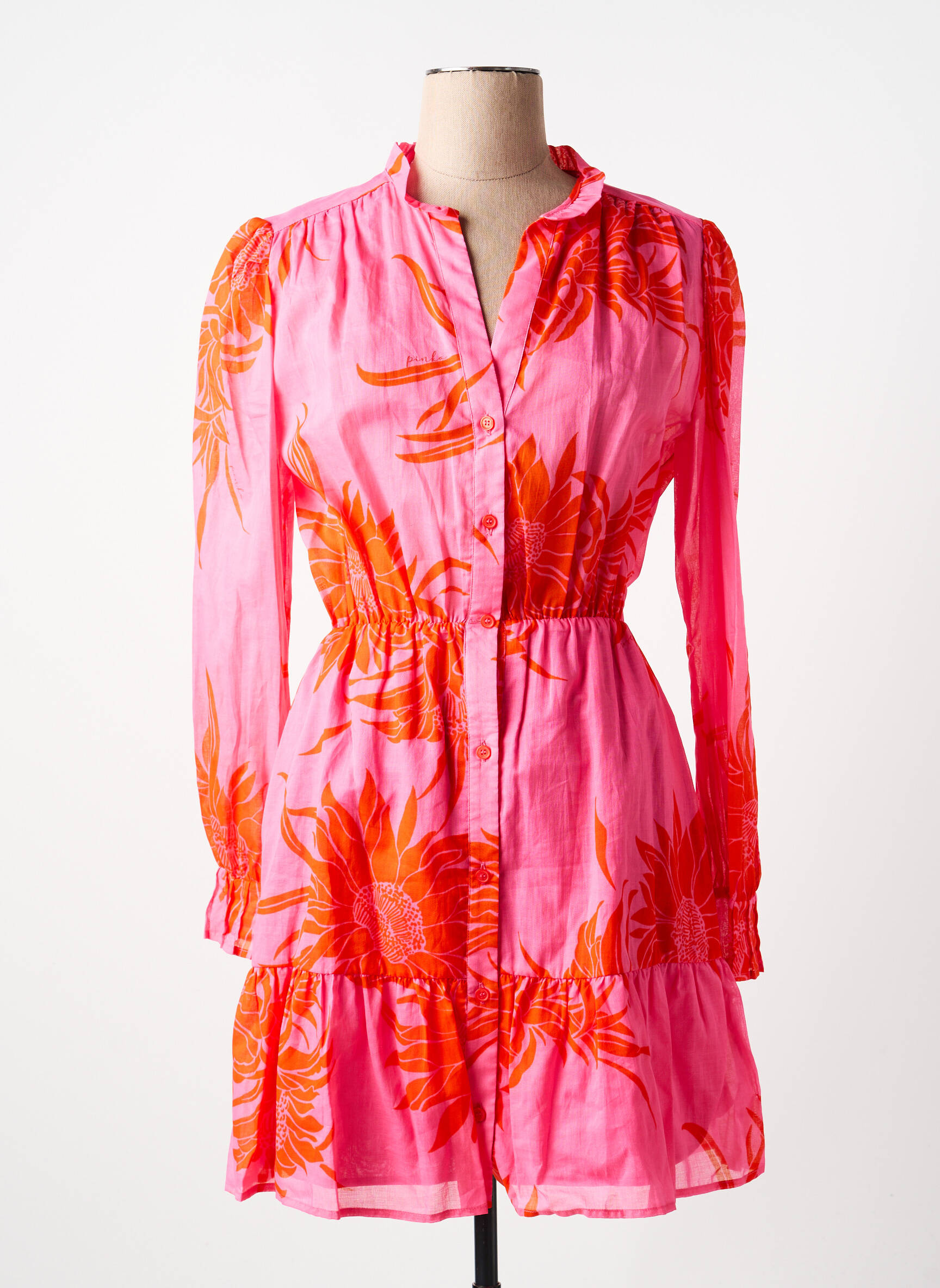 Rochie scurtă portocalie PINKO femeie