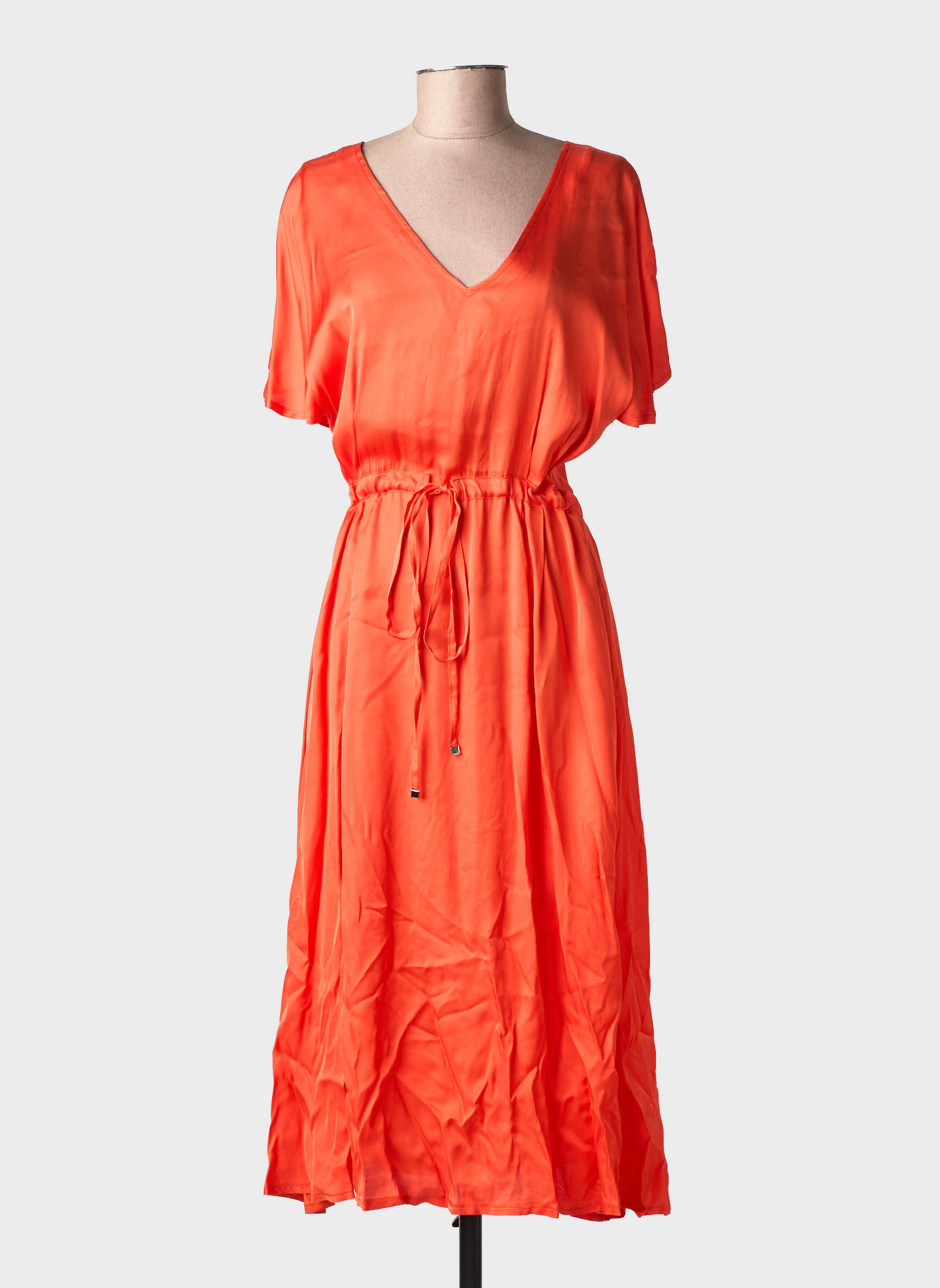 Rochie midi portocalie LA PETITE FRANCAISE femeie