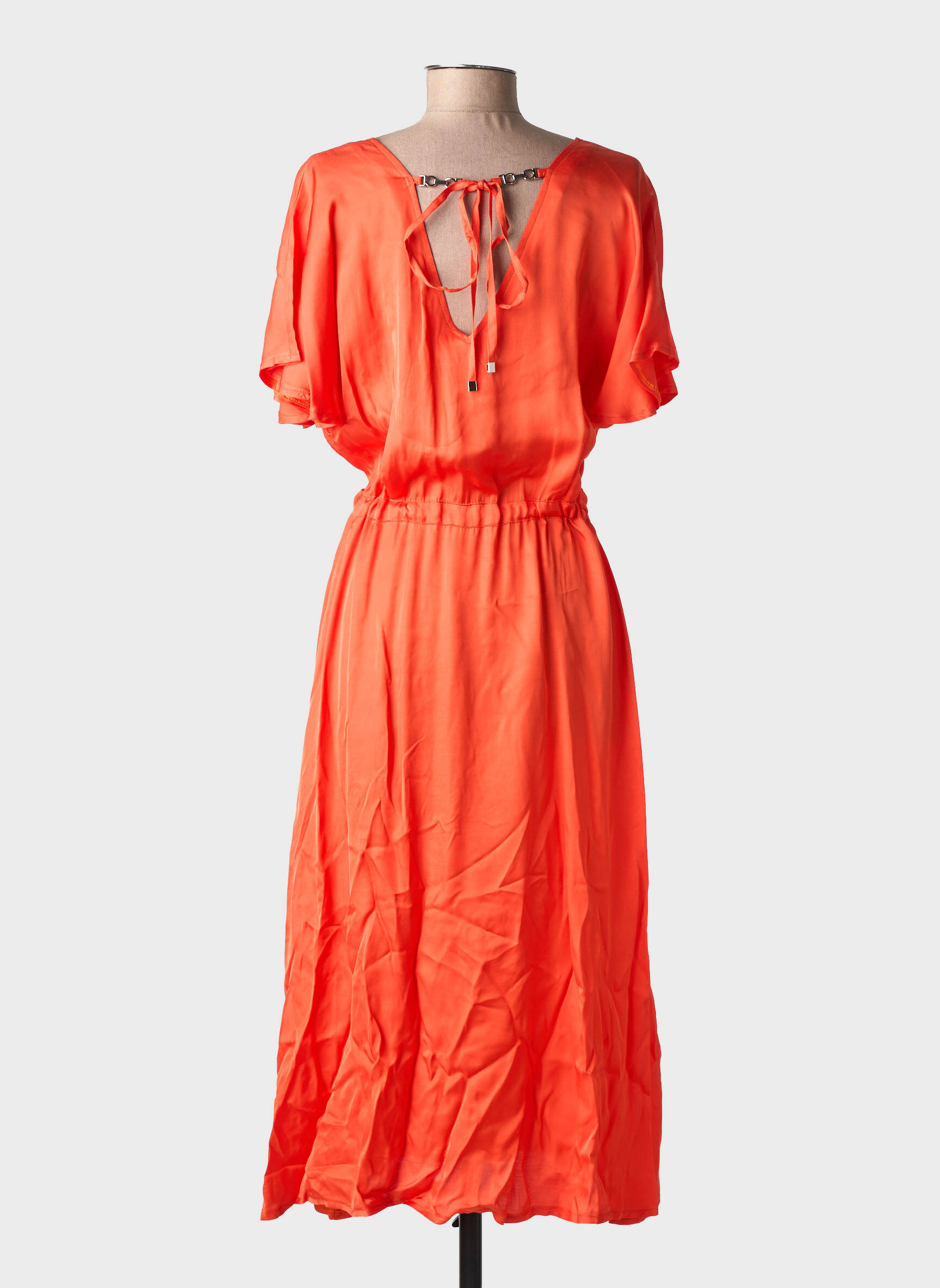 Rochie midi portocalie LA PETITE FRANCAISE femeie