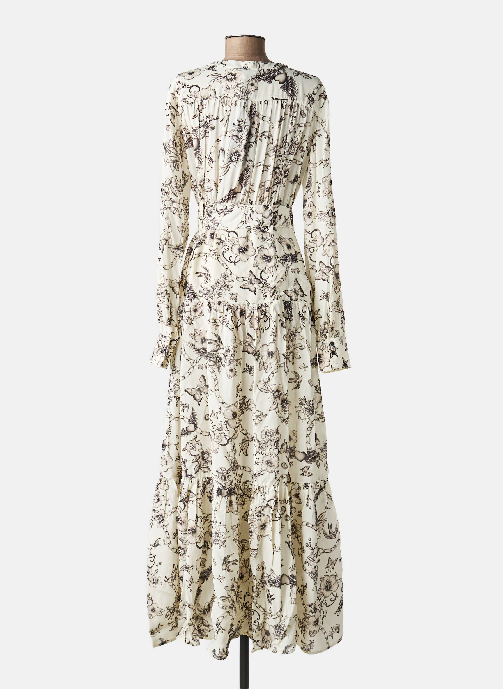 Rochie lungă imprimeu floral alb PINKO femeie