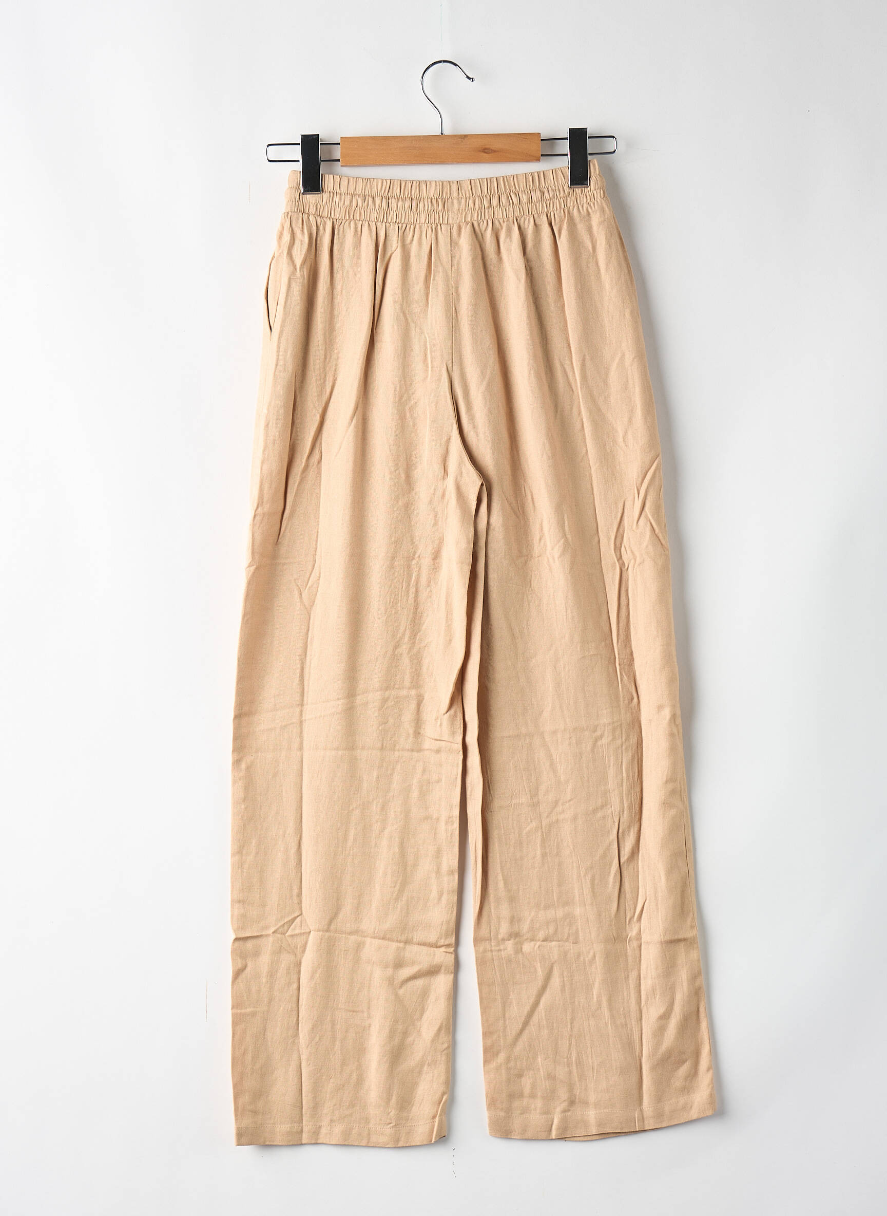 Pantalon larg bej VILA femeie