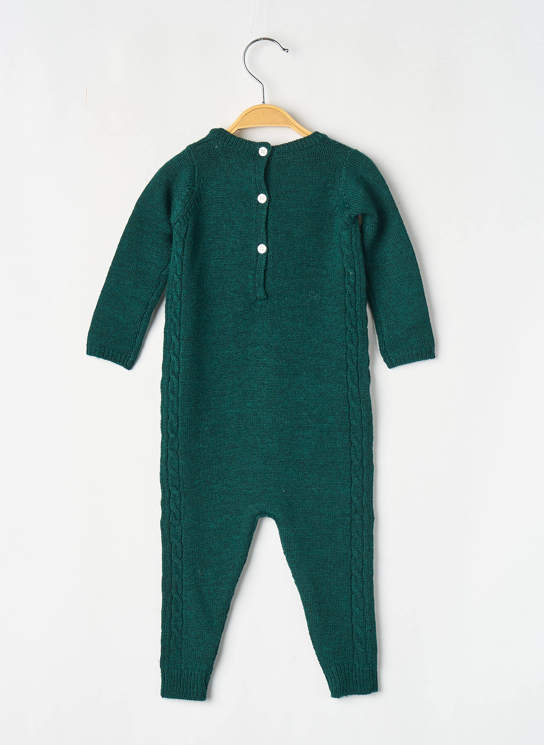 Salopetă-pantalon verde PETITE LUCETTE fată
