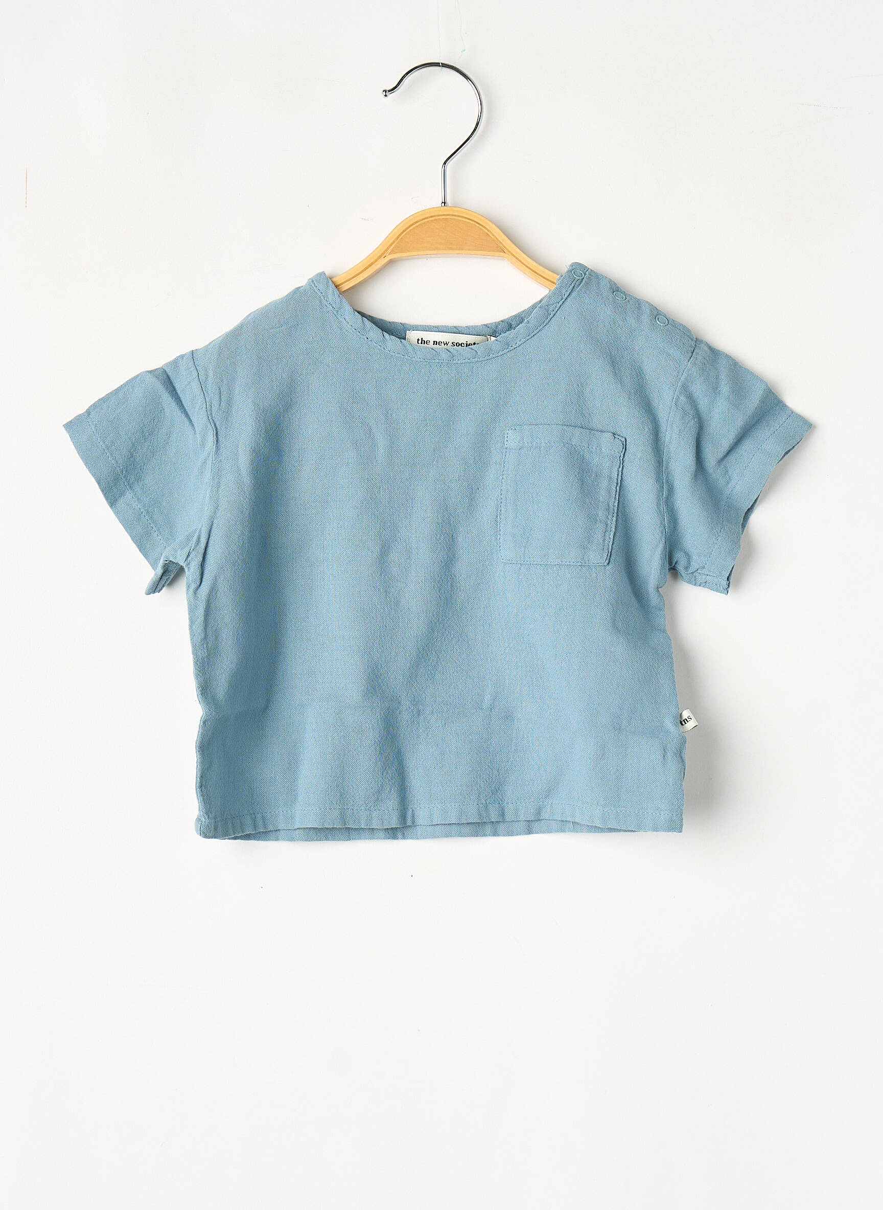 Tricou albastru THE NEW SOCIETY fată
