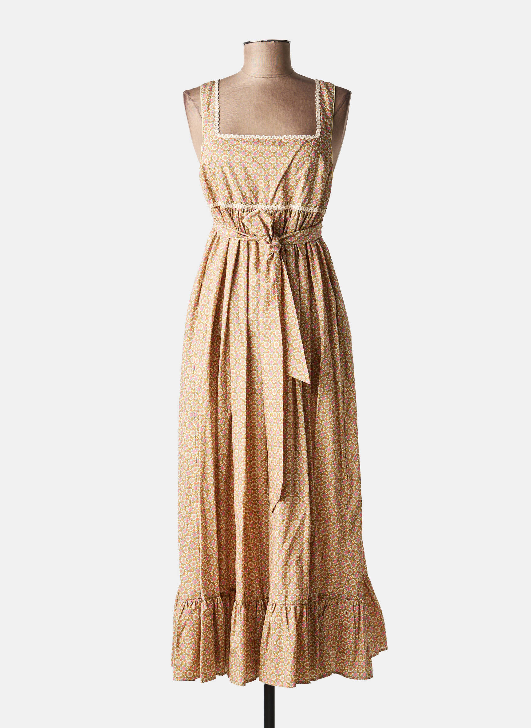 Rochie lungă imprimeu floral bej PAUL & JOE femeie