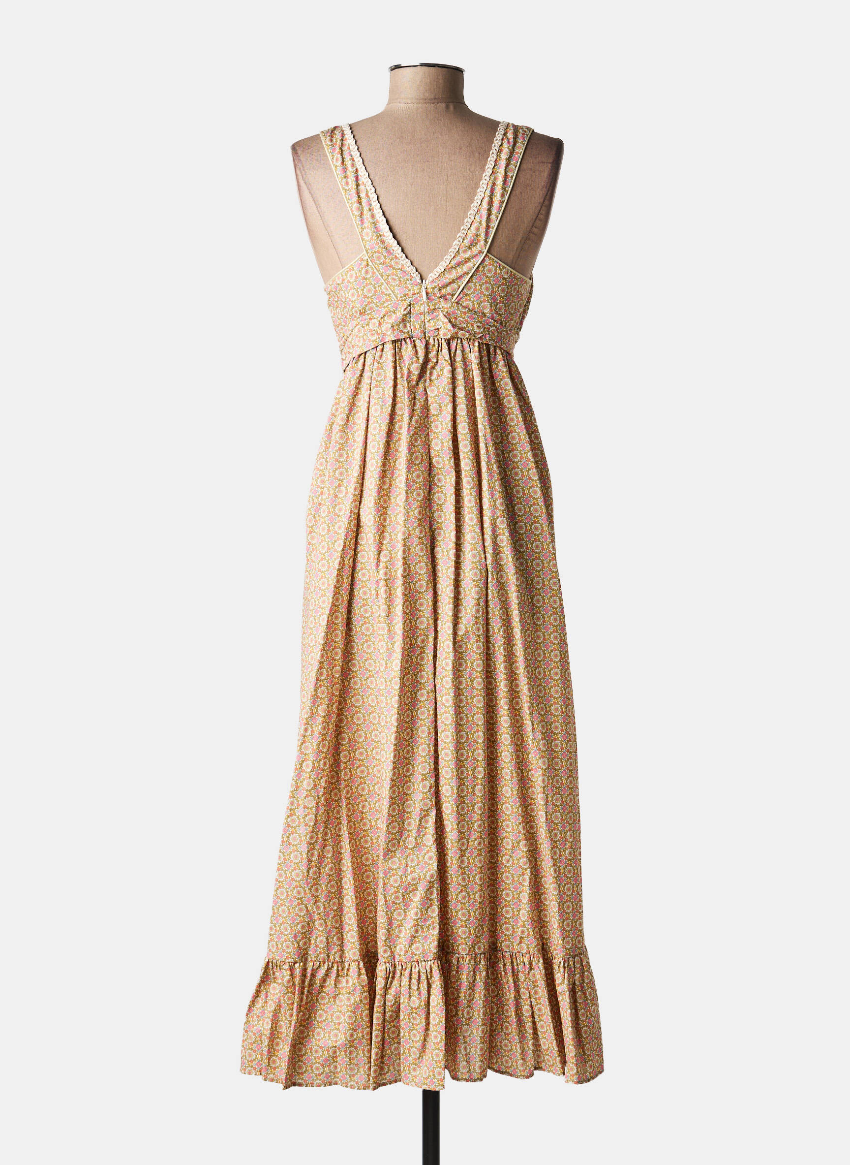 Rochie lungă imprimeu floral bej PAUL & JOE femeie
