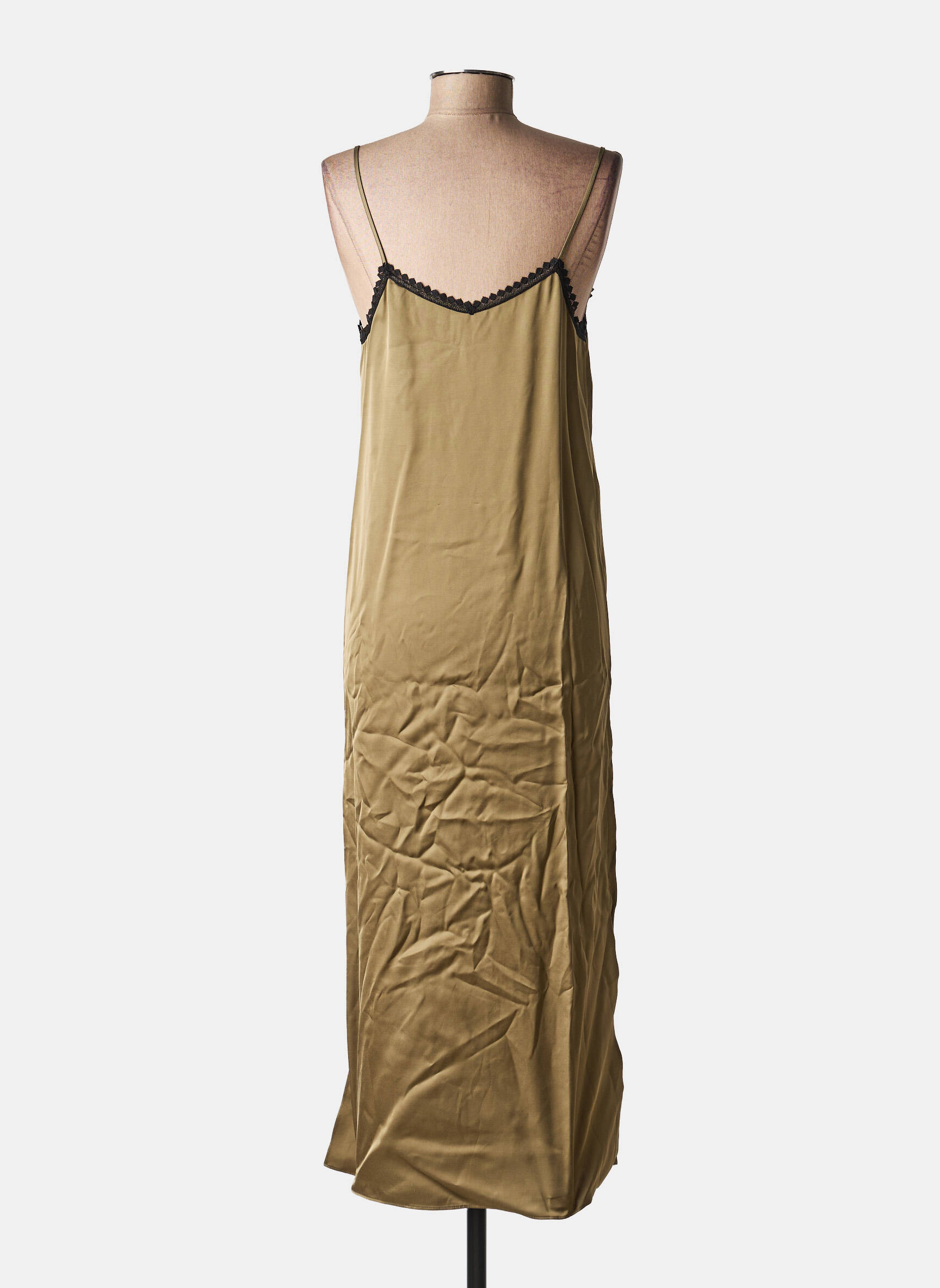 Rochie lungă guler în v maro THE KOOPLES femeie