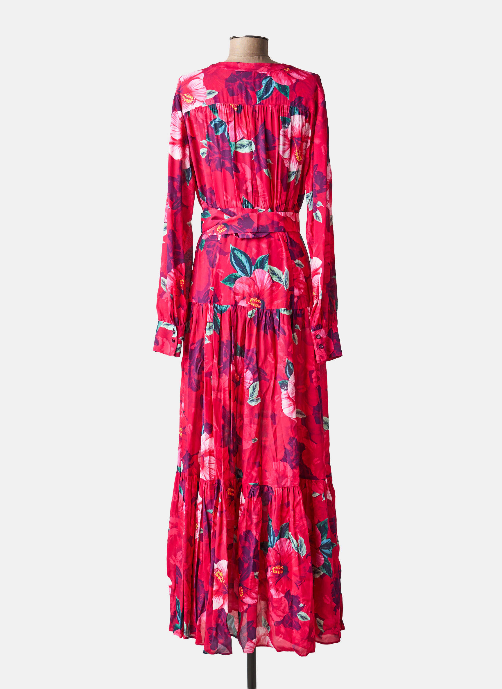 Rochie lungă imprimeu floral roz PINKO femeie